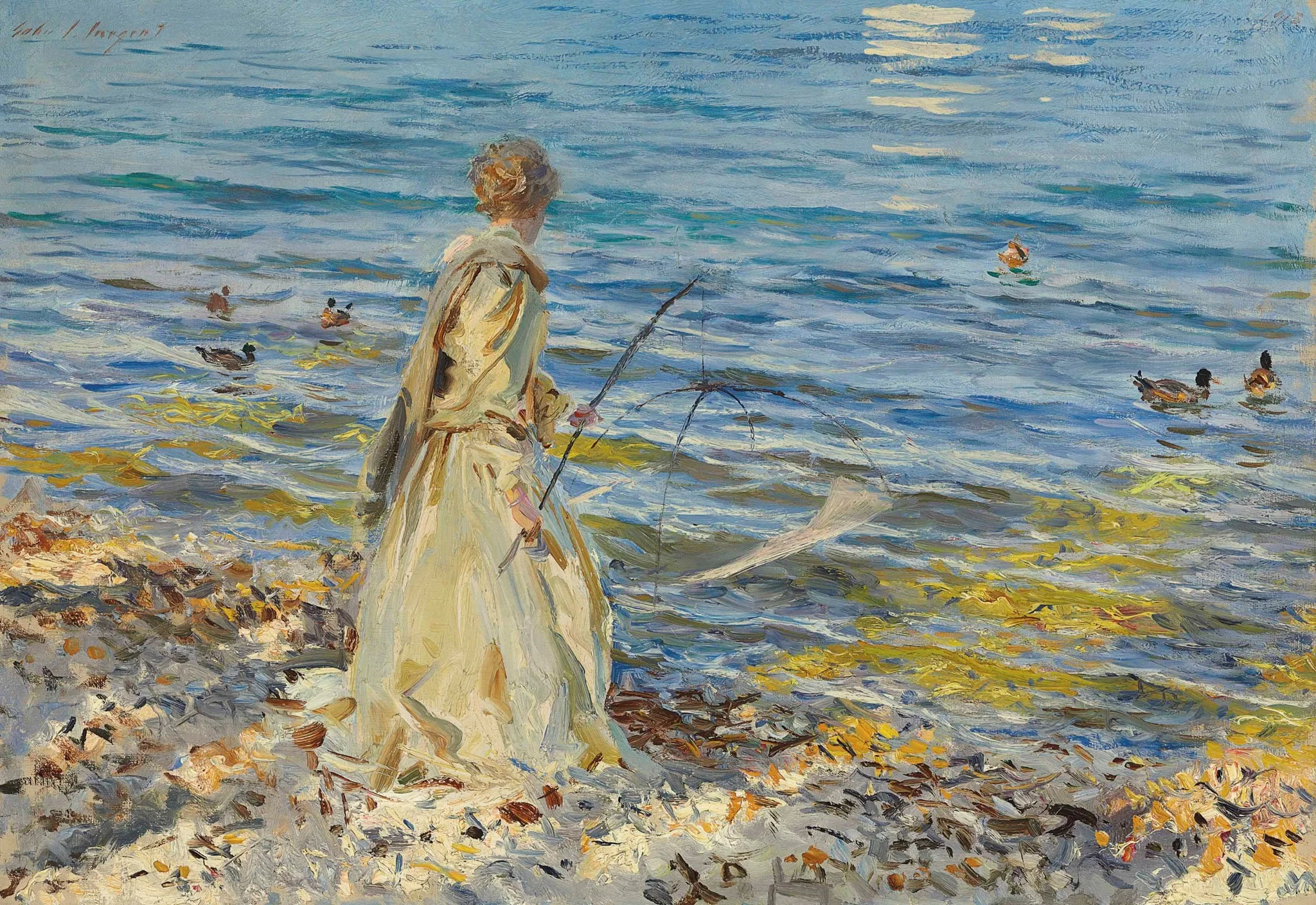 Girl Fishing, by John Singer Sargent, oil, 1913