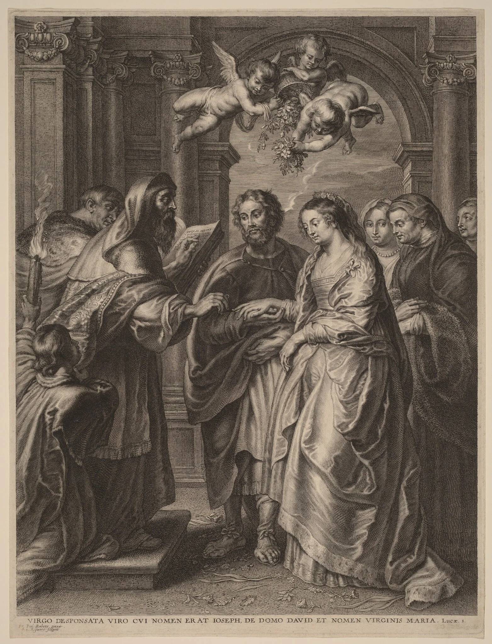 The Marriage of the Virgin, by Schelte Adams Bolswert, ink, 1622