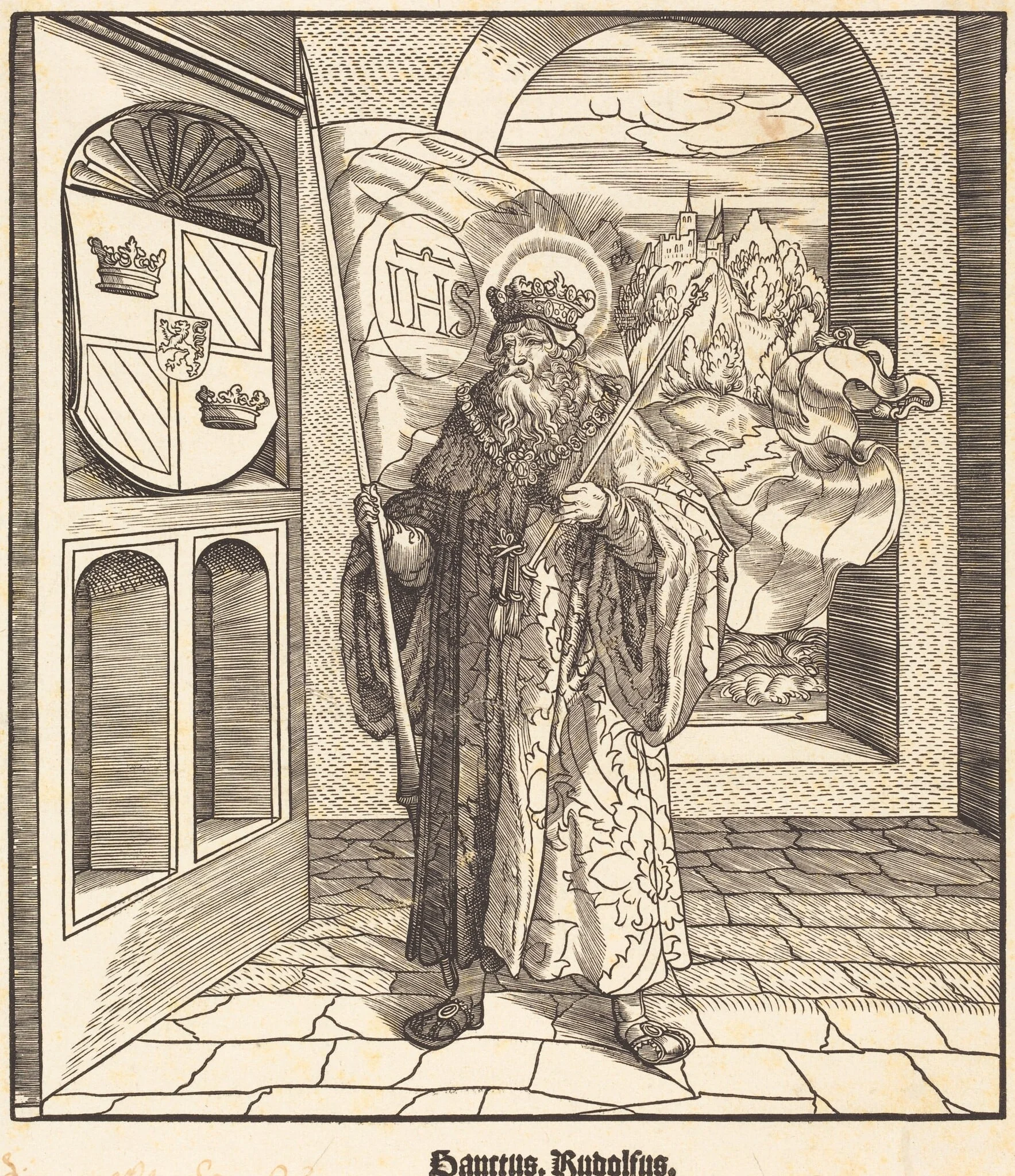 Saint Rudolfus, by Leonhard Beck, ink, 1517