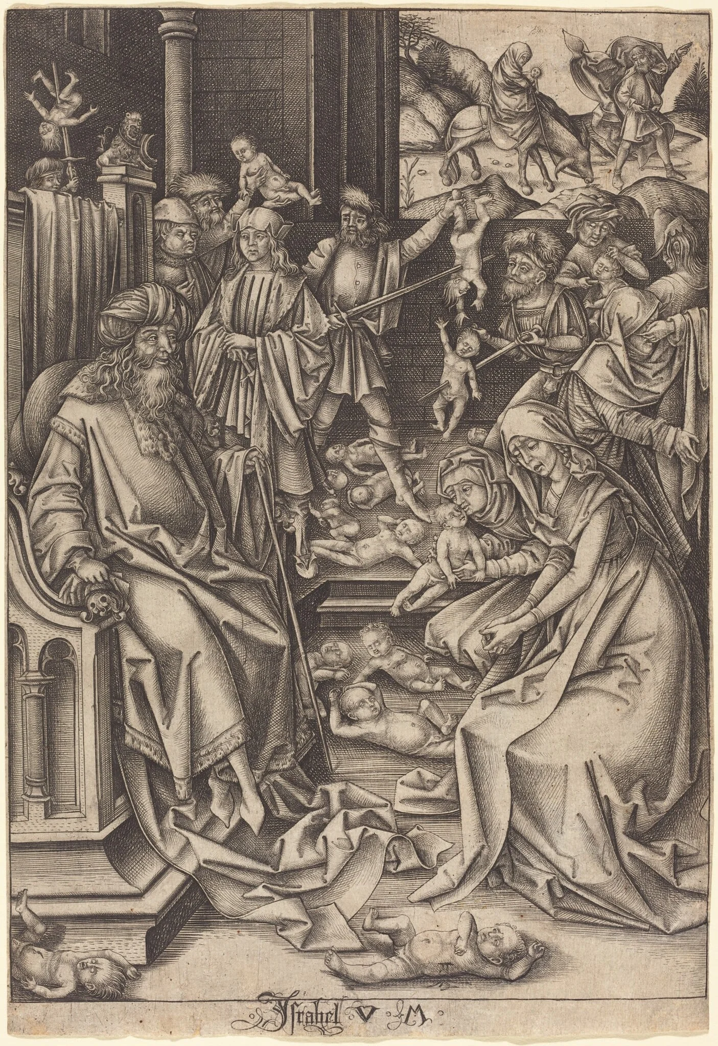 Massacre of the Innocents, by Israhel van Meckenem, ink, 1495
