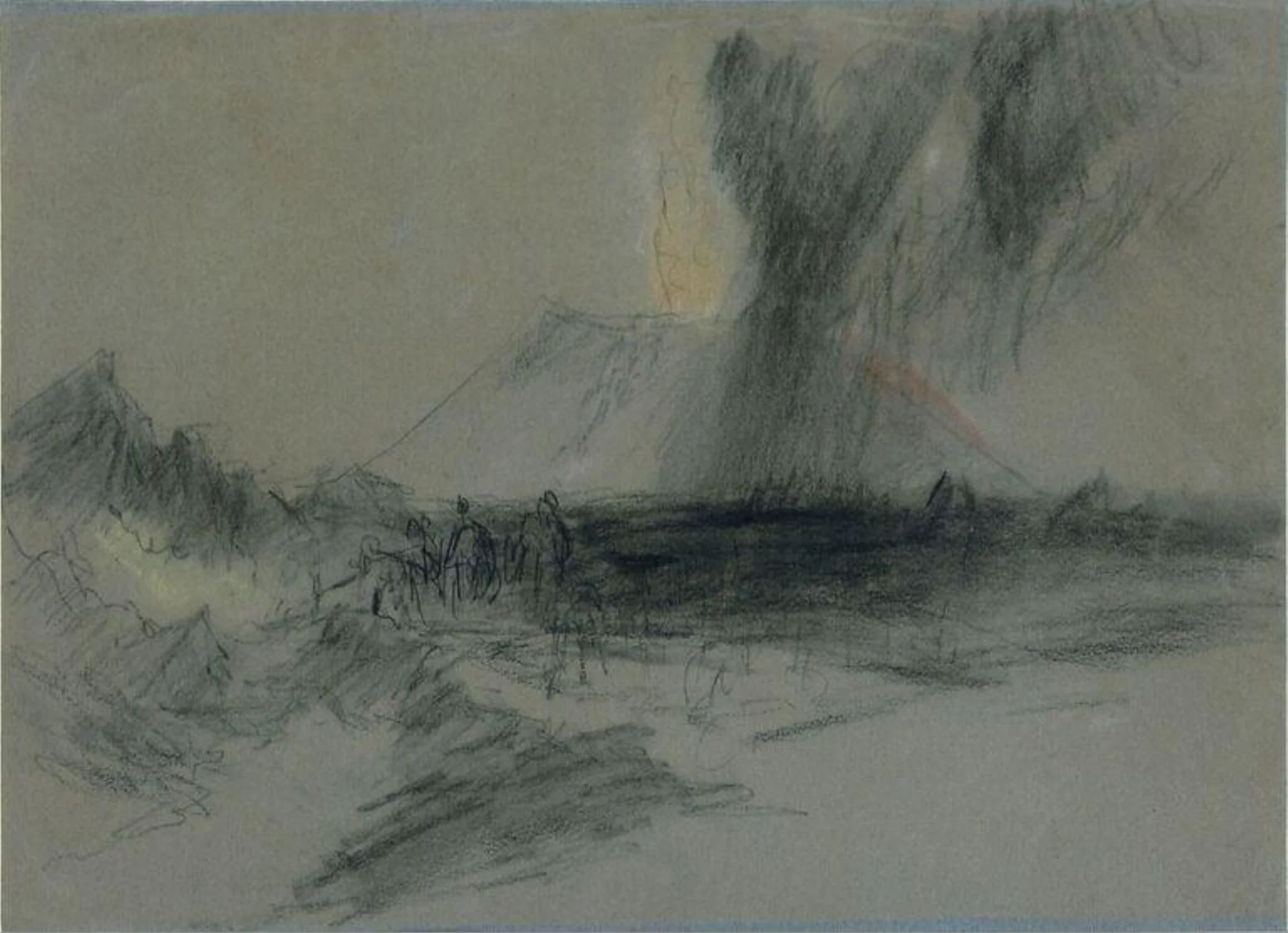 Study of the eruption of Mount Vesuvius, by Clarkson Frederick Stanfield, watercolor, 1820