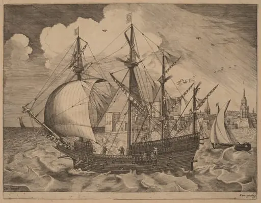 Armed Four-Master Putting Out to Sea