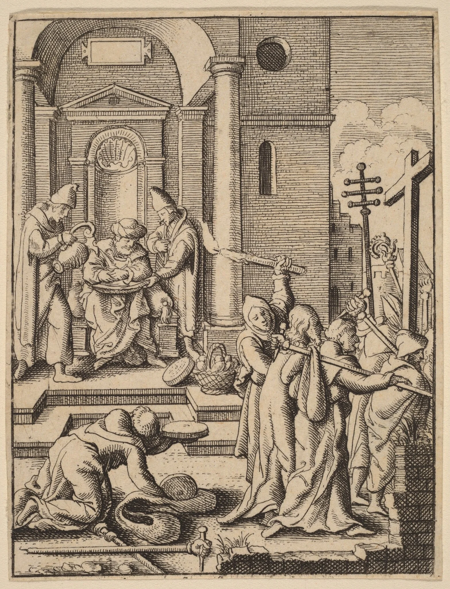 The Washing of Hands, by Wenceslaus Hollar, ink, 1642