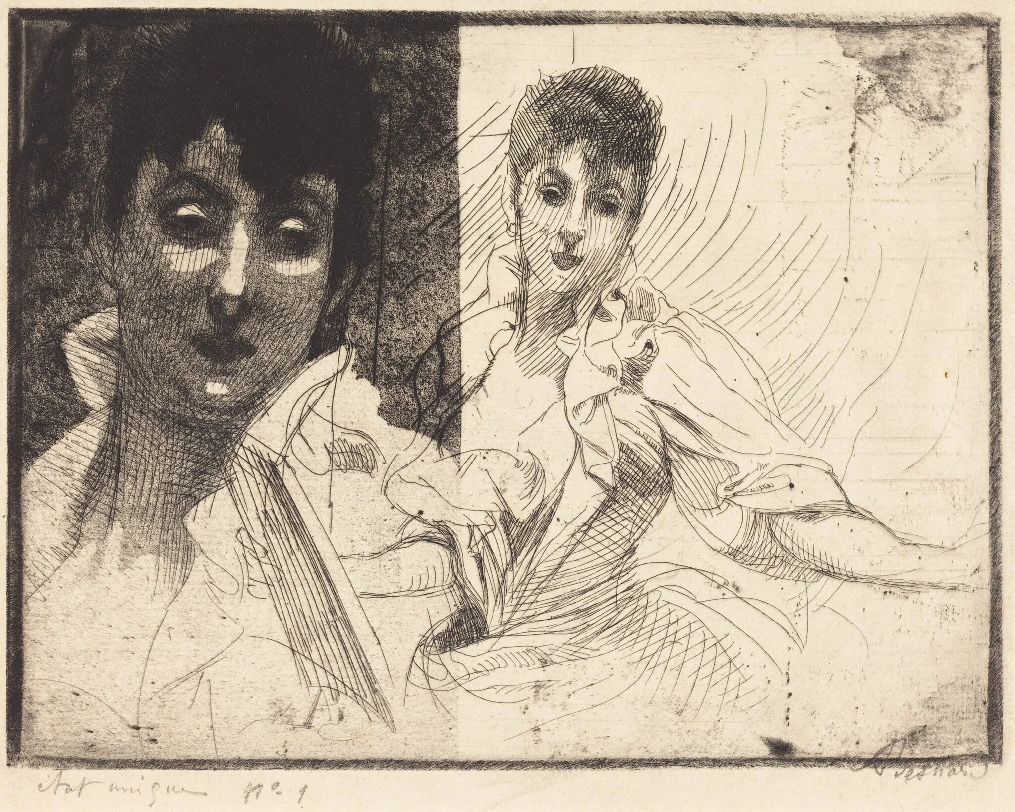 Madeleine Lemaire, by Paul-Albert Besnard, ink, 1900
