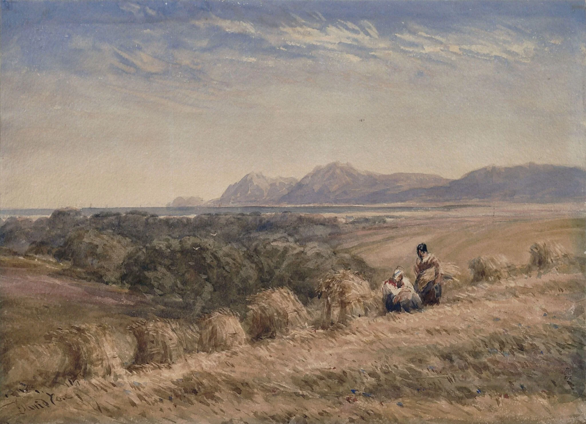 A Cornfield, by David Cox, watercolor, 1800