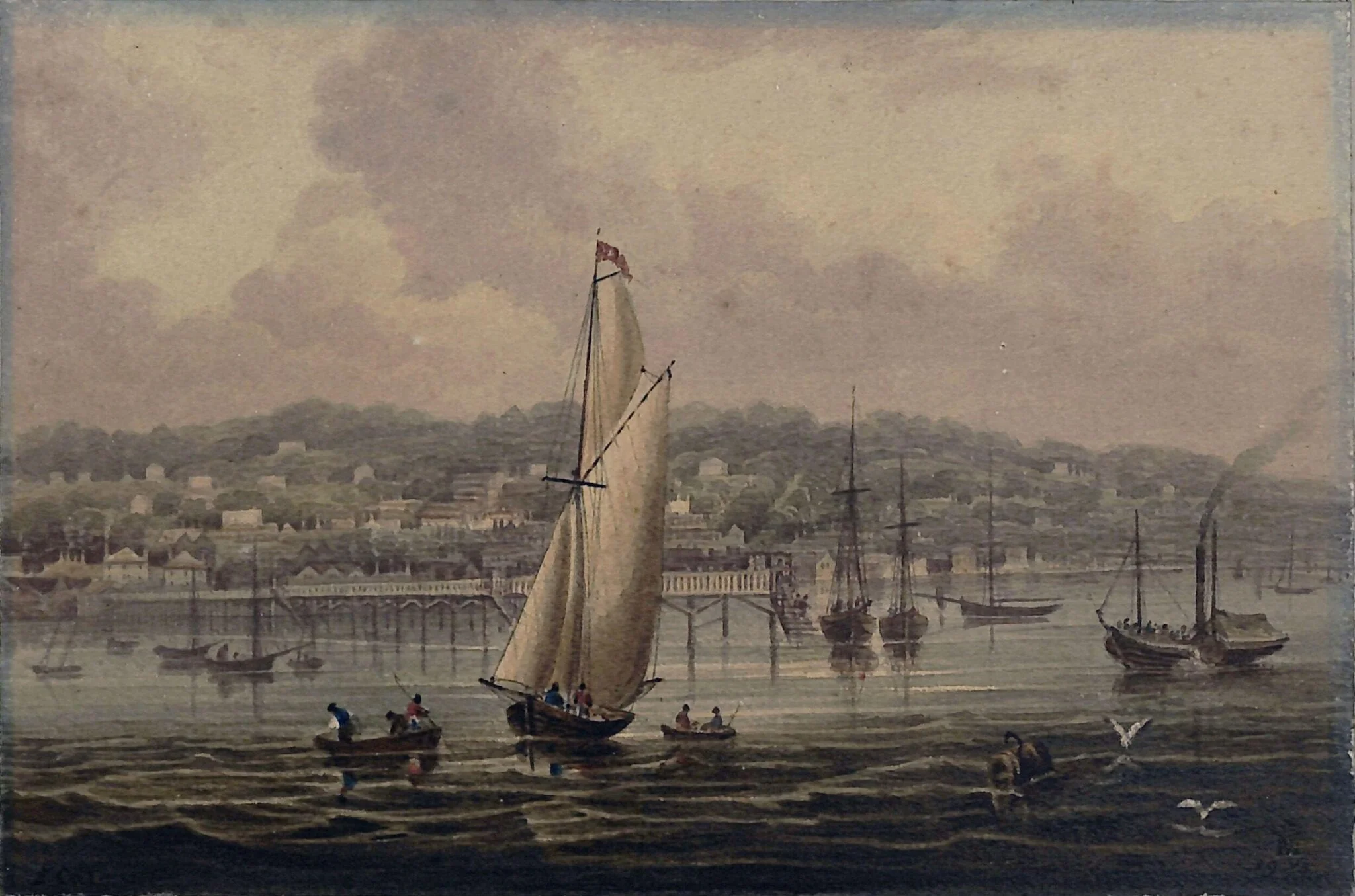 Ryde, Isle of Wight, by Frederick Calvert, watercolor, 1850