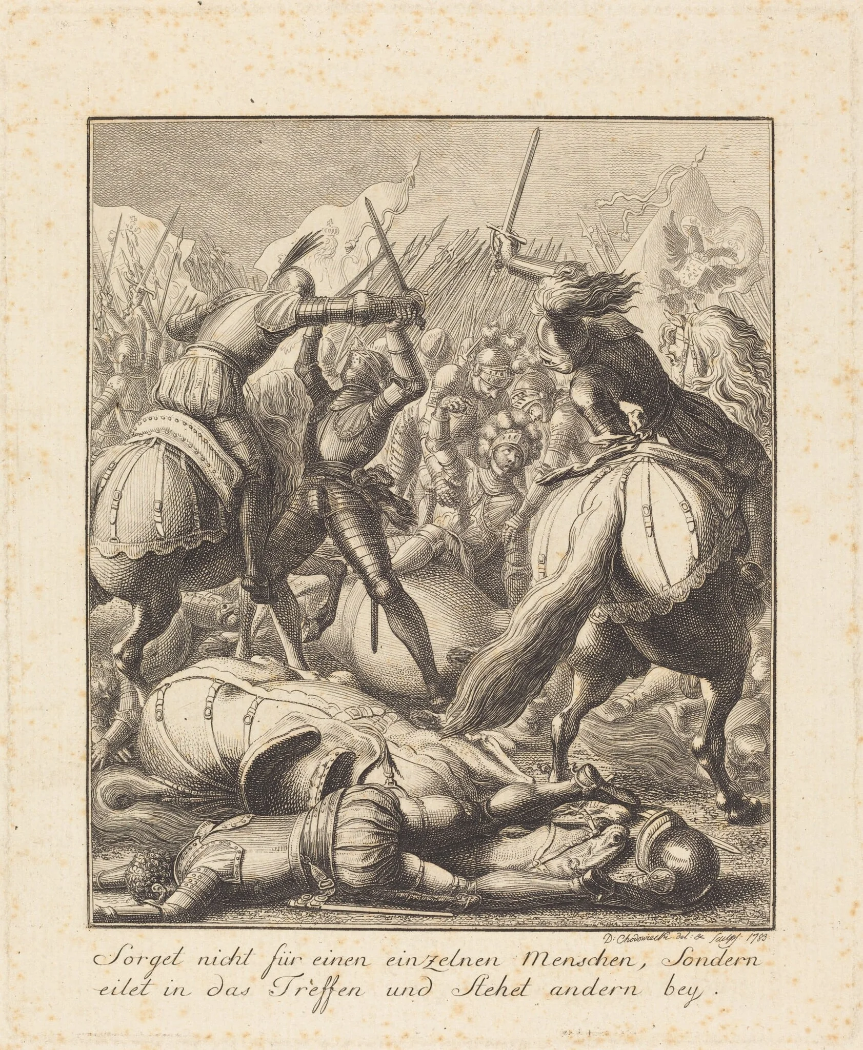 Rudolph of Hapsburg, by Daniel Nikolaus Chodowiecki, ink, 1783