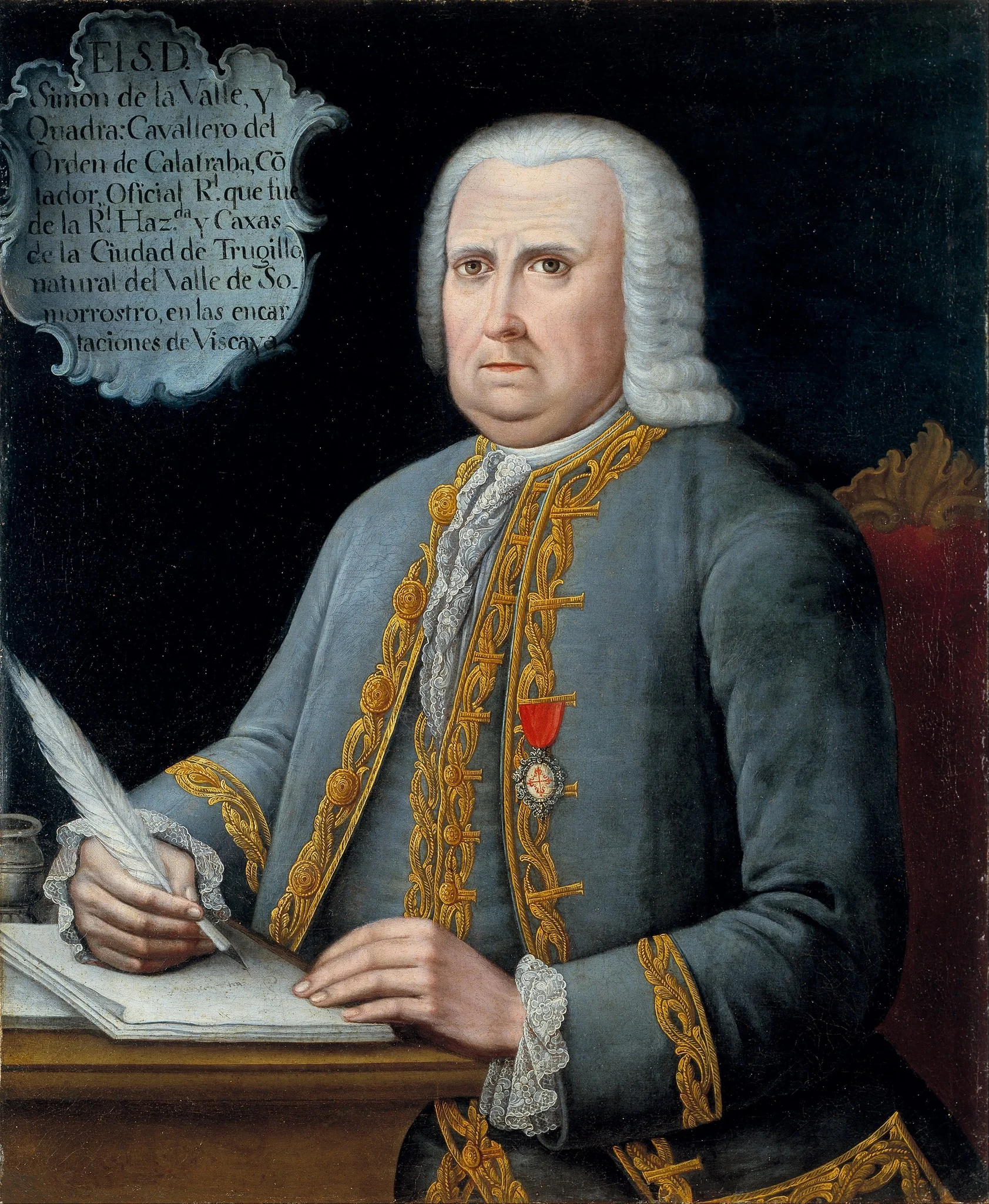 Portraits of Simon de la Valle y Cuadra and Maria, by Unknown, oil, 1750
