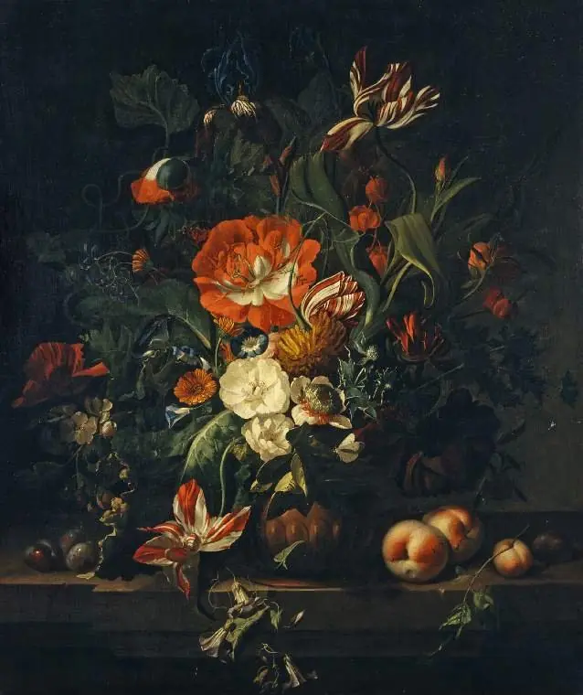 Flowers in a terracotta vase