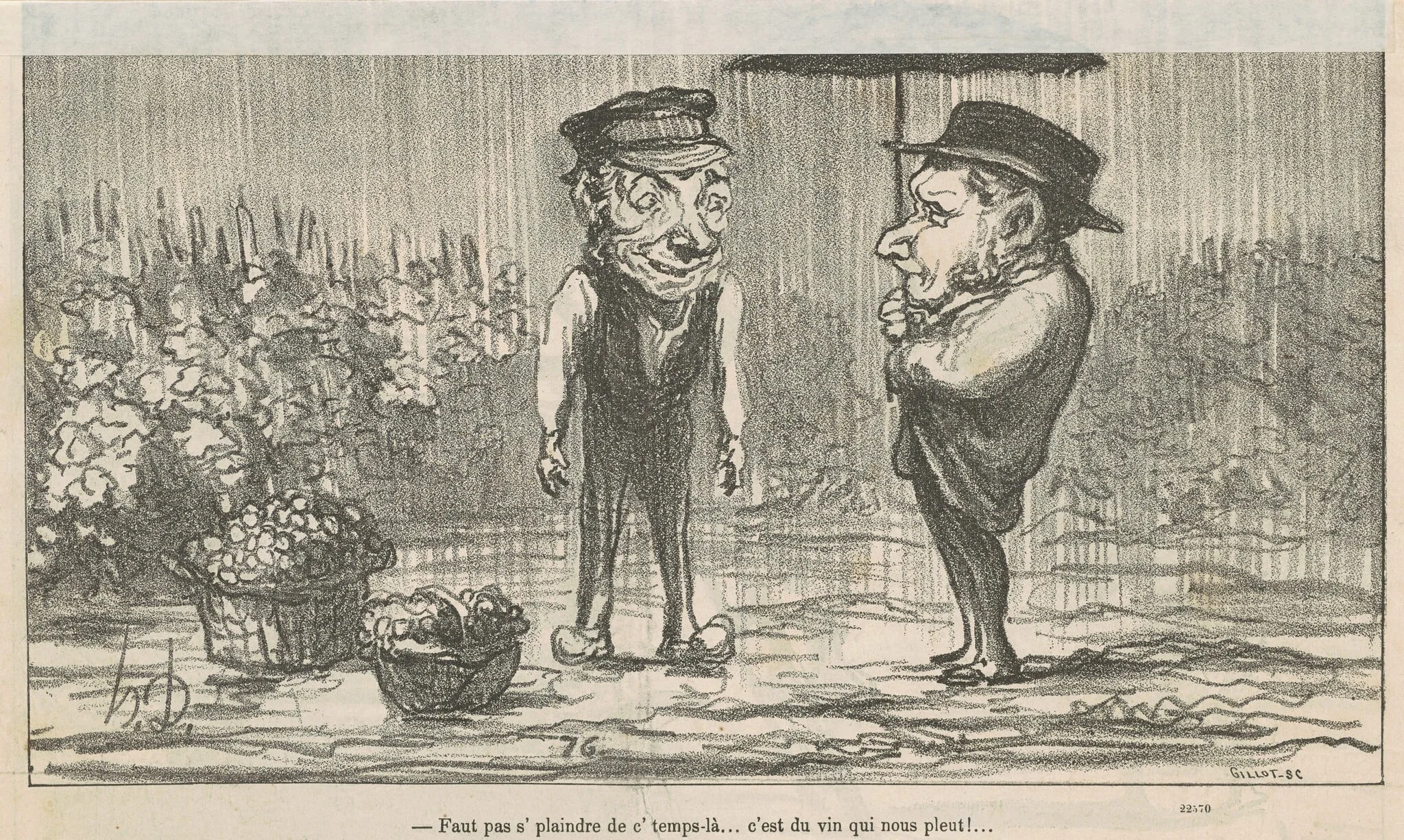 Faut pas s'plaindre de c'temps-la ..., by Honoré Daumier, ink, 1864