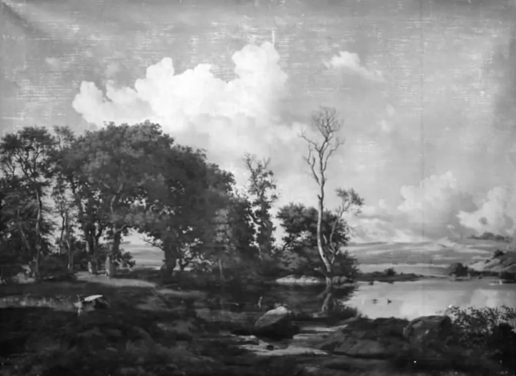 Landscape with oak trees