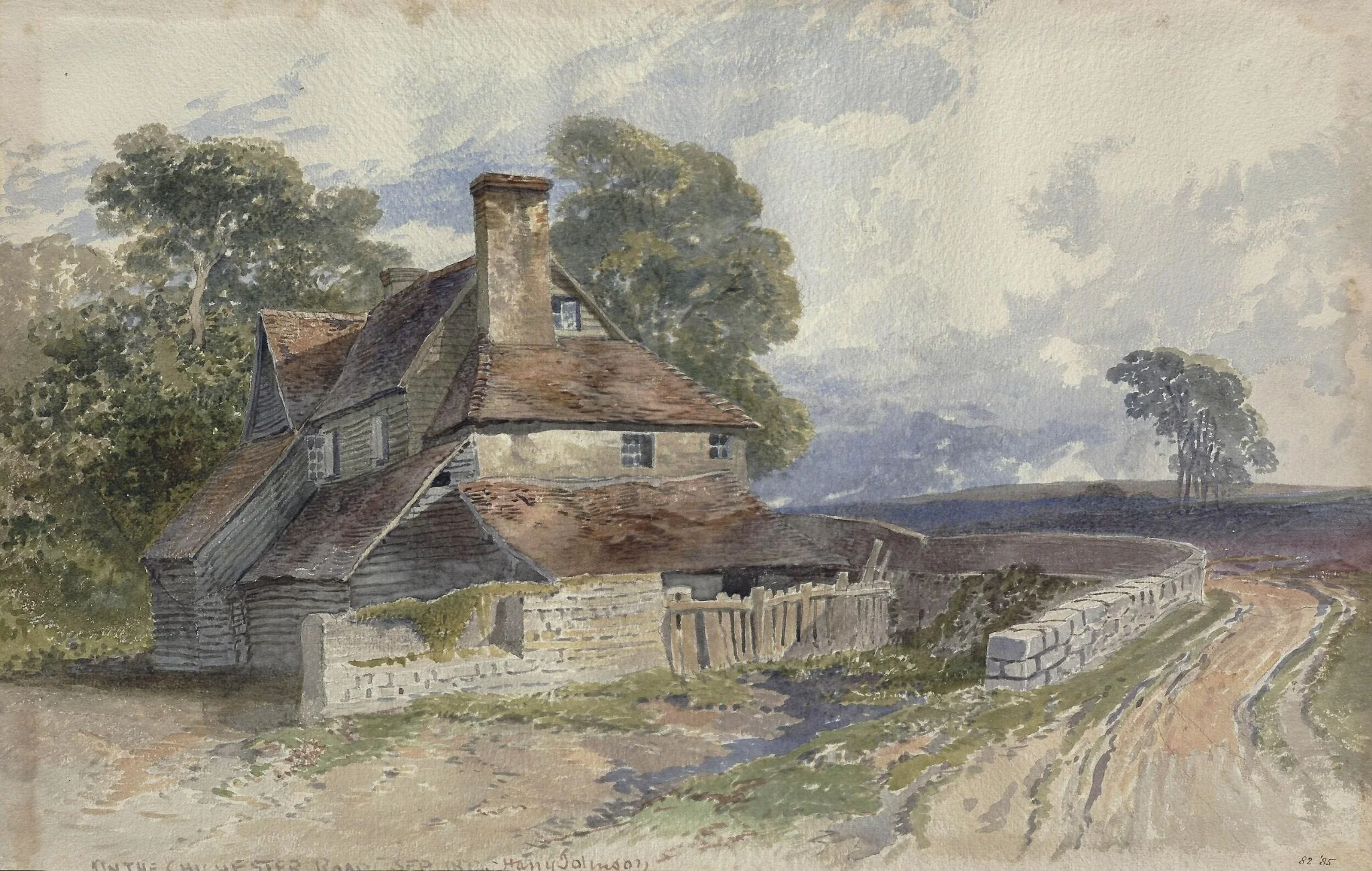 View on the Chichester Road, by Harry John Johnson, watercolor, 1877