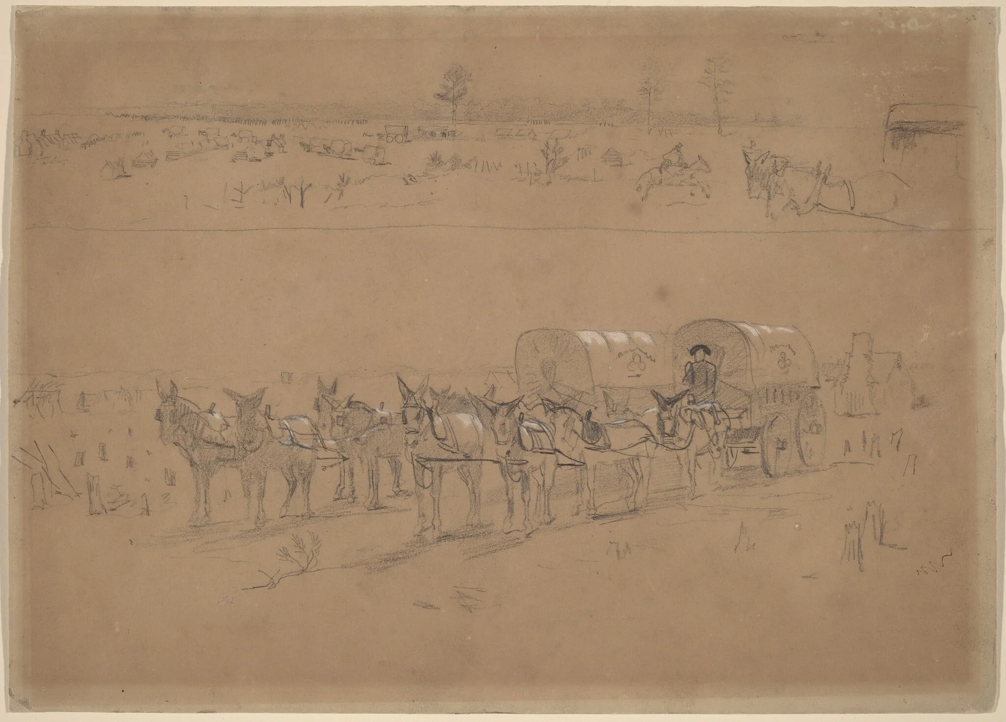 Supply Train, by Winslow Homer, graphite, 1864
