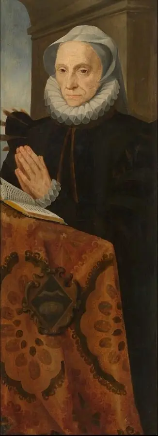 Portrait of Marie le Batteur praying