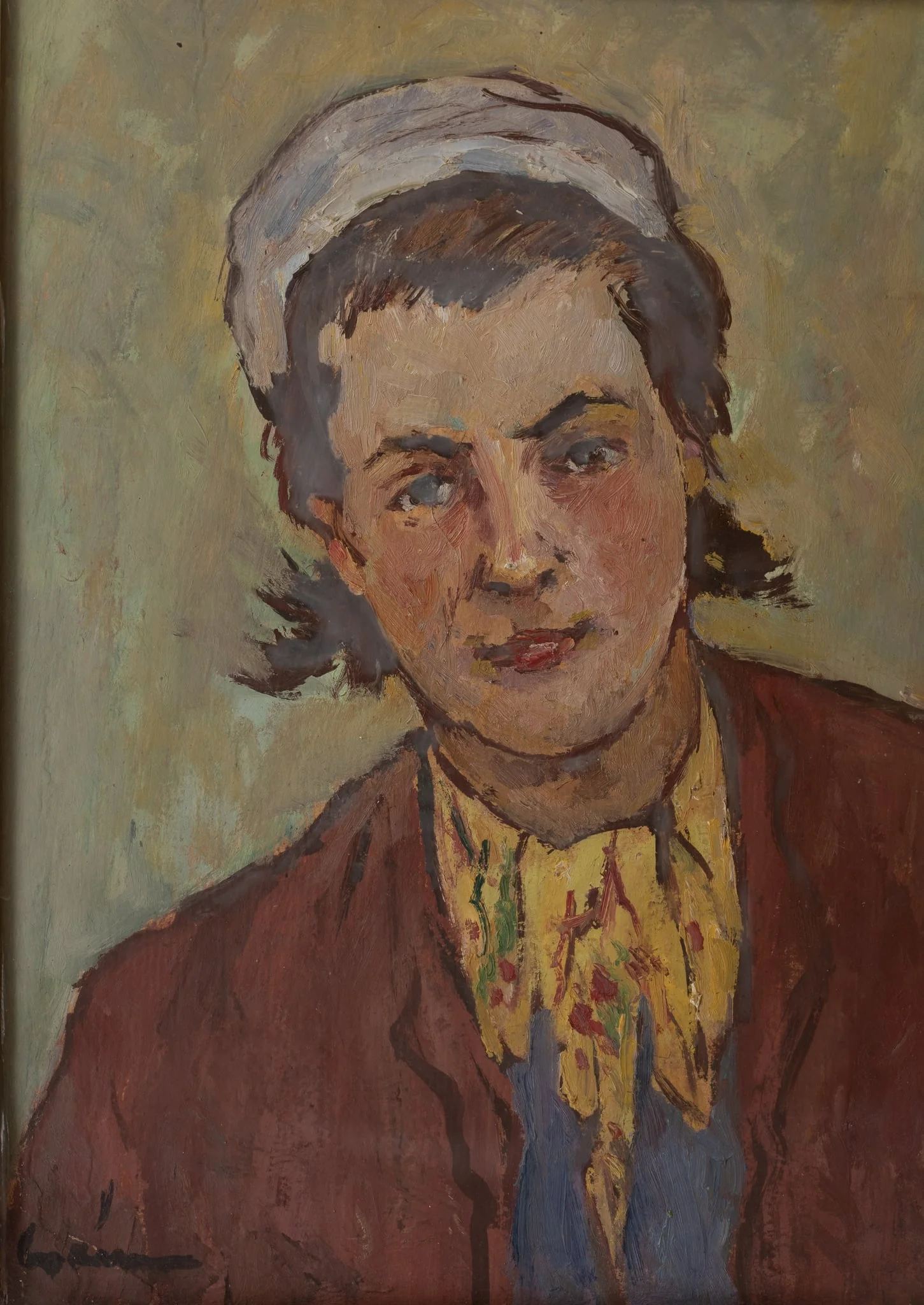 Portret de muncitoare, by Mihăilescu-Craiu Victor, unspecified, 1945