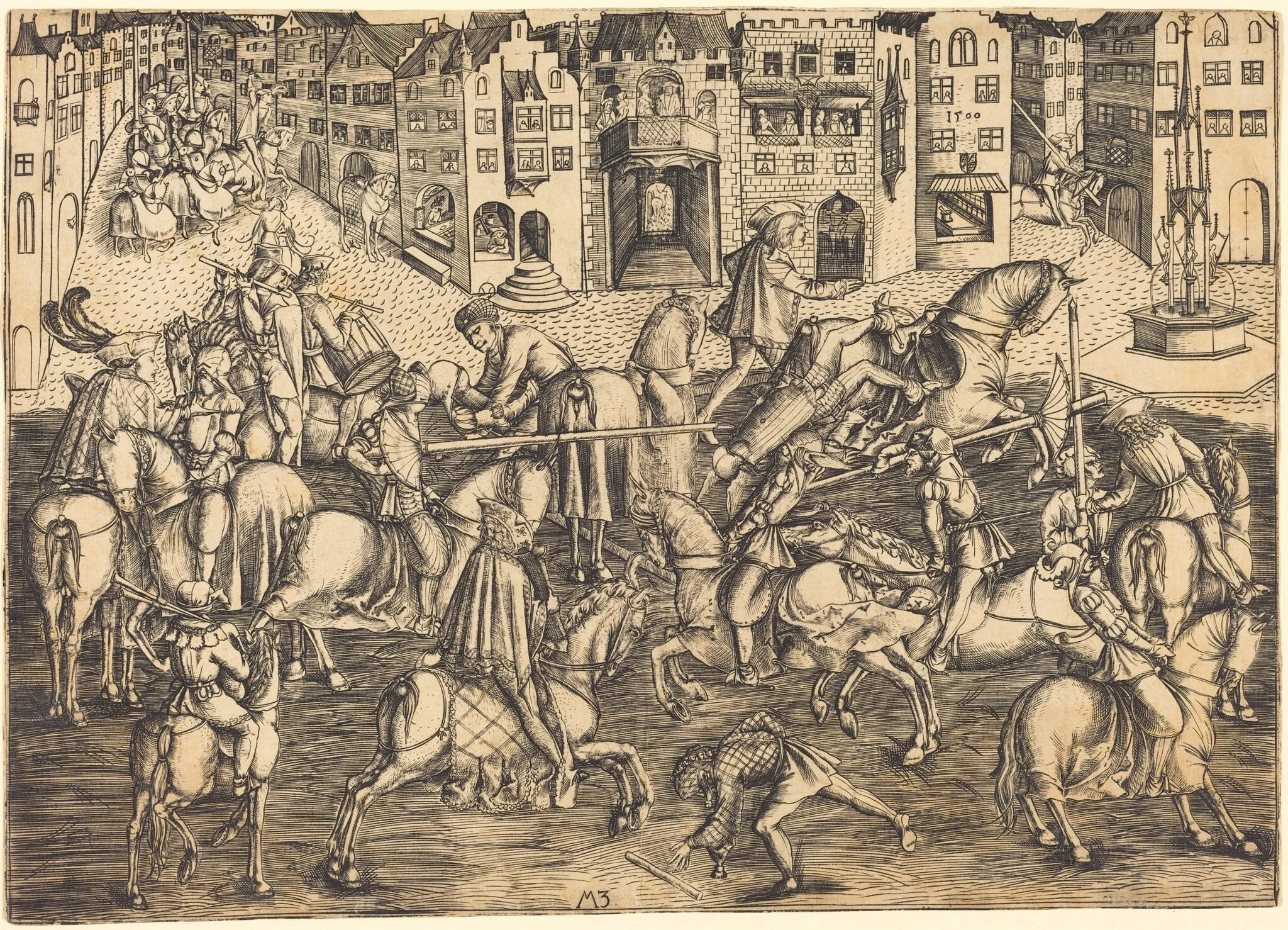 The Tournament, by Master MZ, ink, 1500