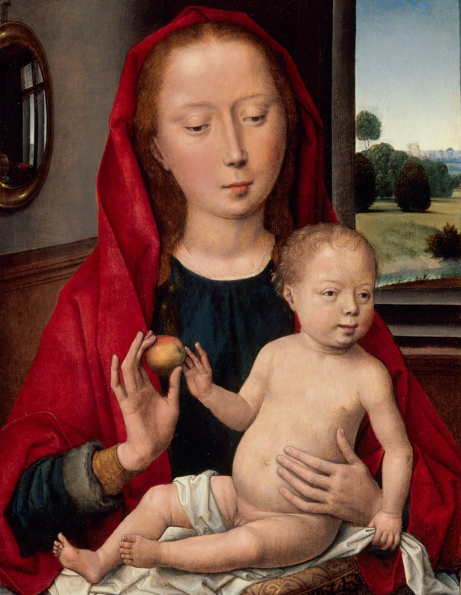 Virgin and Child, by Hans Memling, oil, 1485