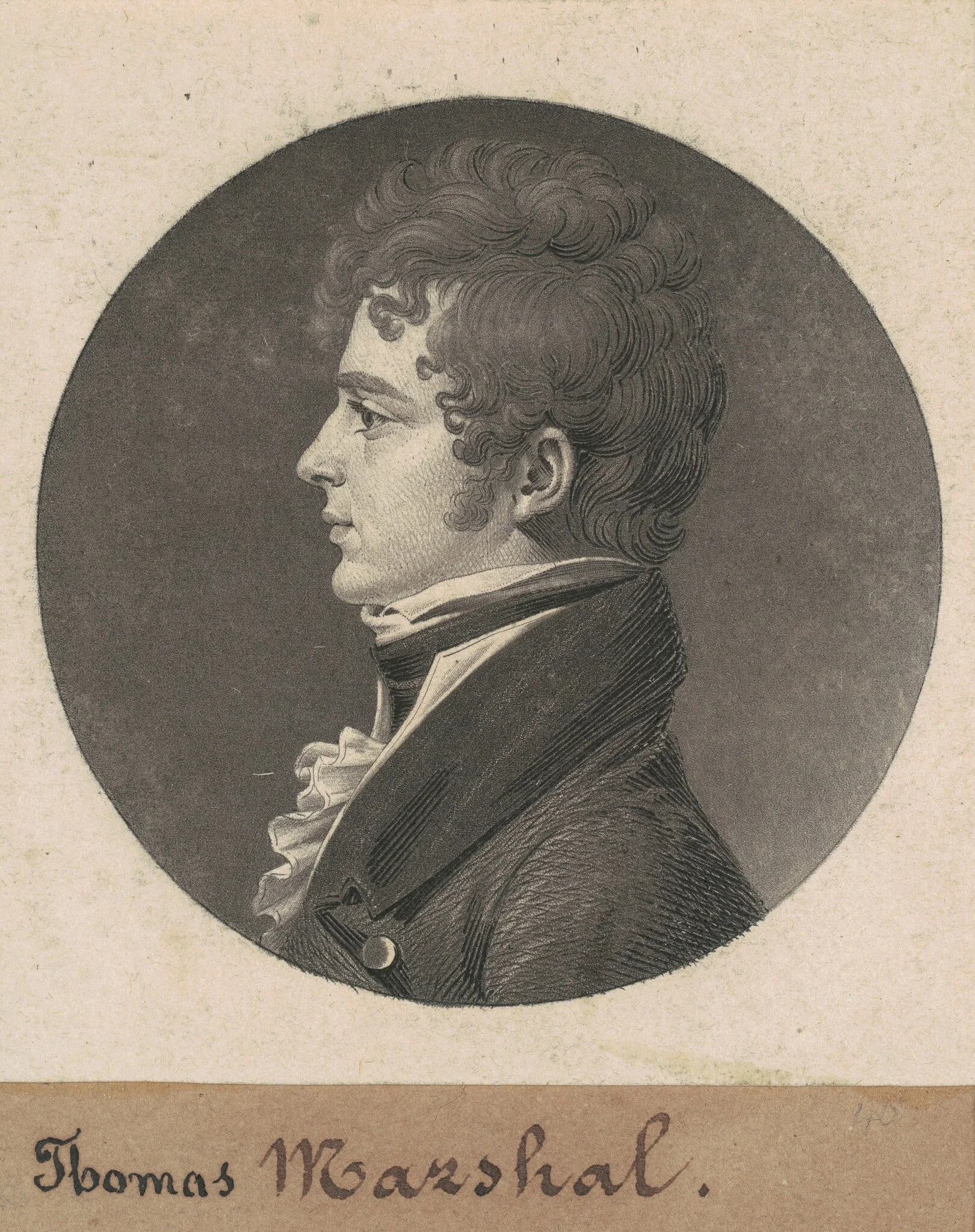 Thomas Marshall, by Charles Balthazar Julien Févret de Saint-Mémin, ink, 1808