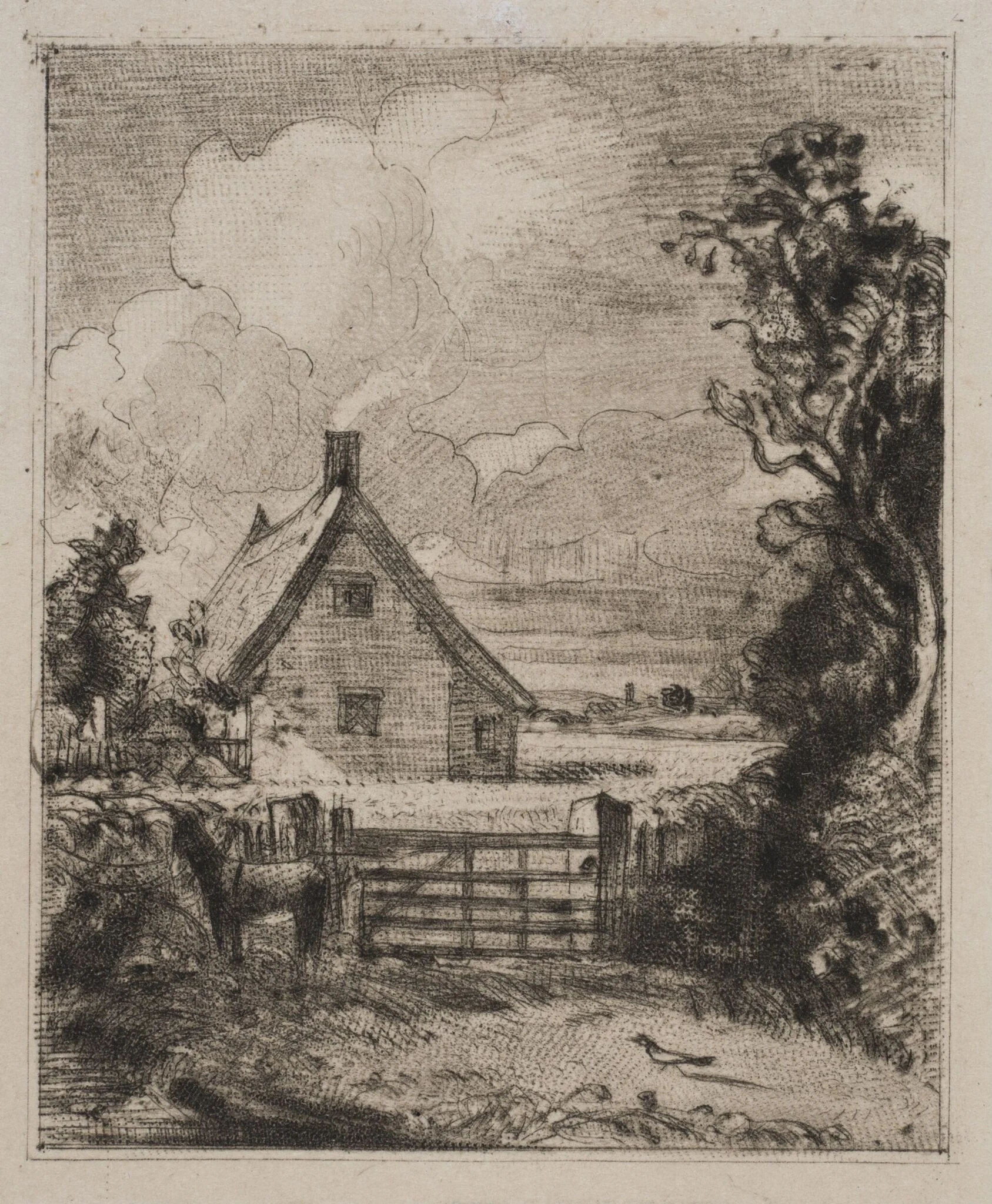 Cottage in a Cornfield, by David Lucas, 1850