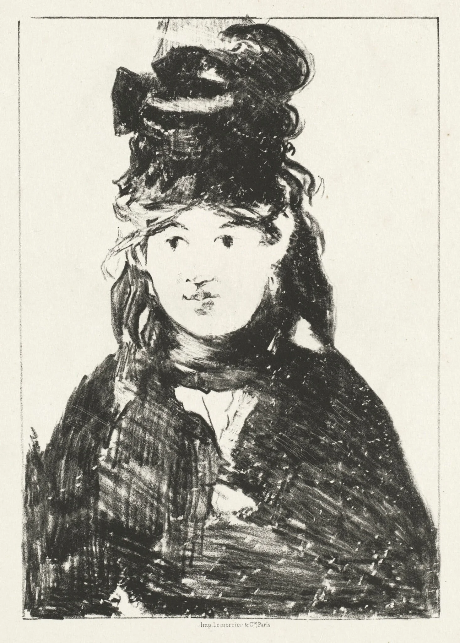 Berthe Morisot, by Edouard Manet, ink, 1873