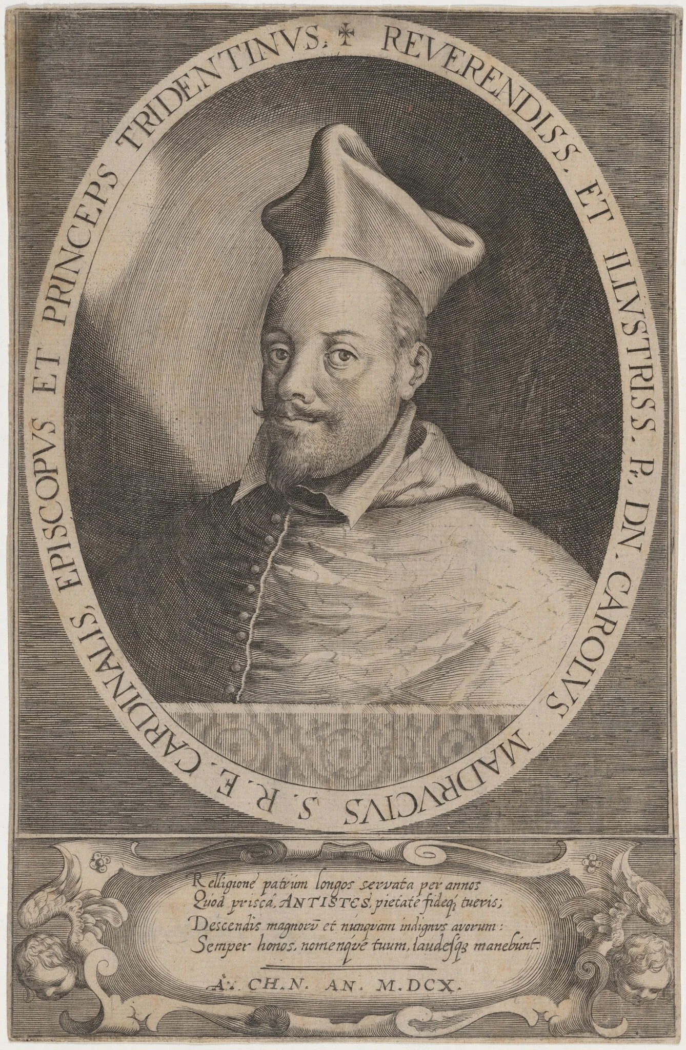 Cardinal Carolus Madrucius, by Unknown 19th Century, ink, 1610