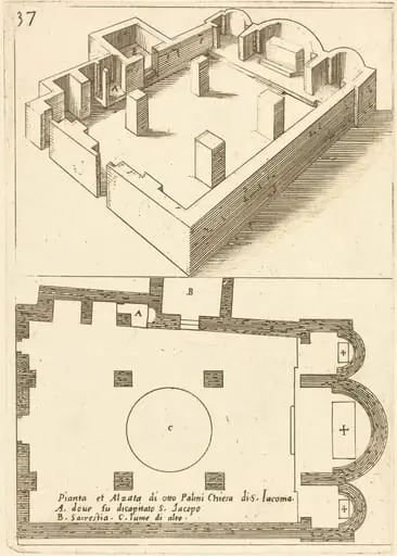 Plan and Elevation of the Church of S. Iacoma