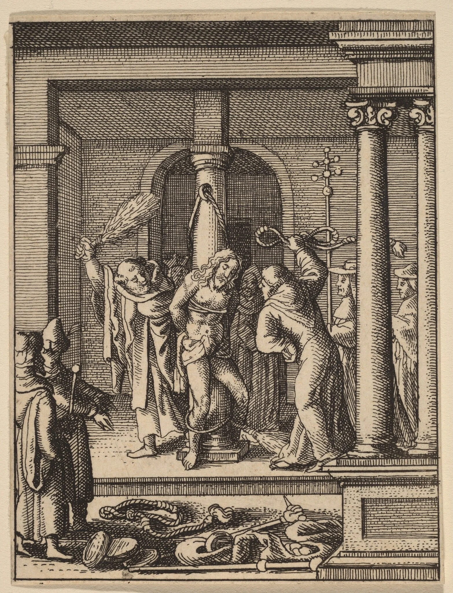The Scourging, by Wenceslaus Hollar, ink, 1642