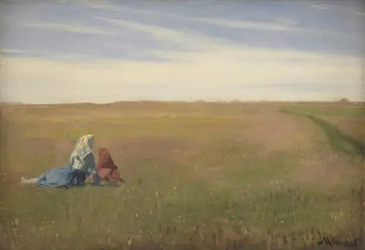 Two Girls in a Field. A Summer’s Day
