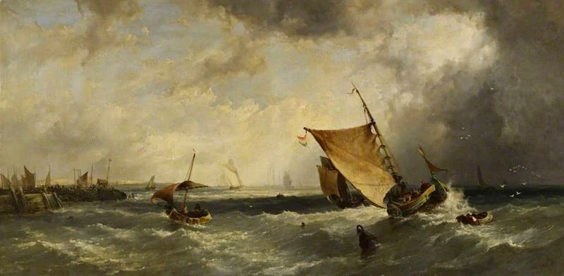A Sea-piece, by John James Wilson, oil, 1852