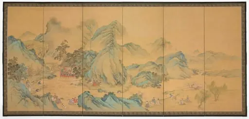 The Gathering at the Orchid Pavilion (front); Geese among Reeds (back)