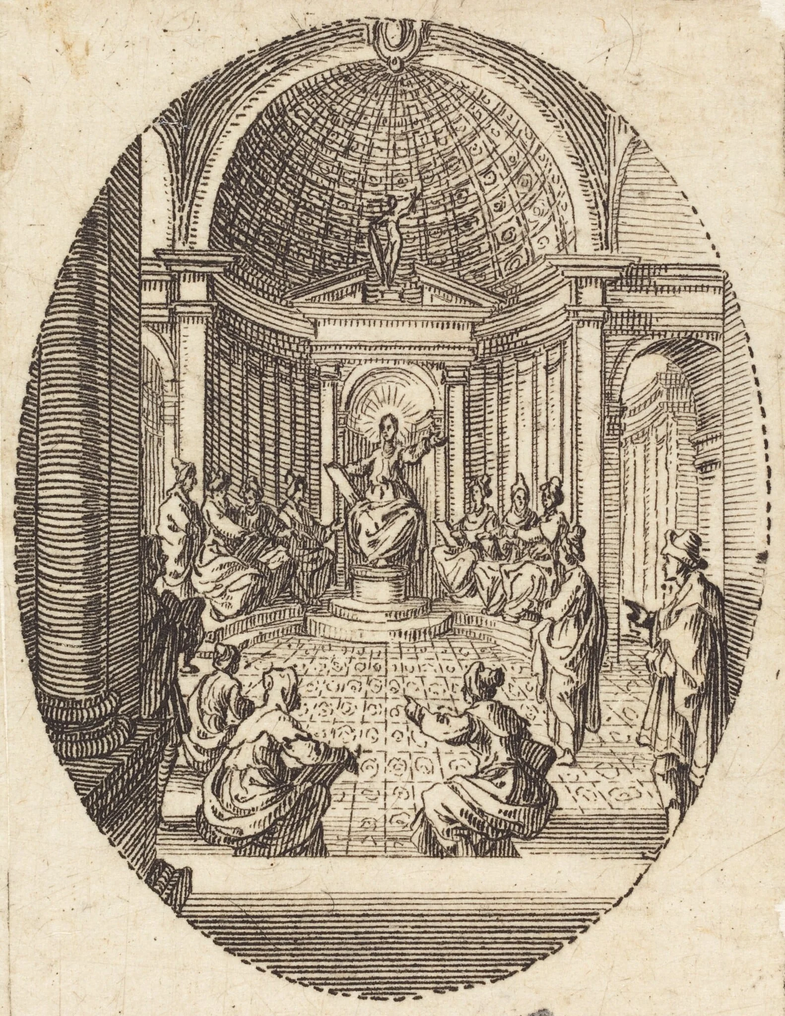Christ among the Doctors, by Jacques Callot, ink, 1631