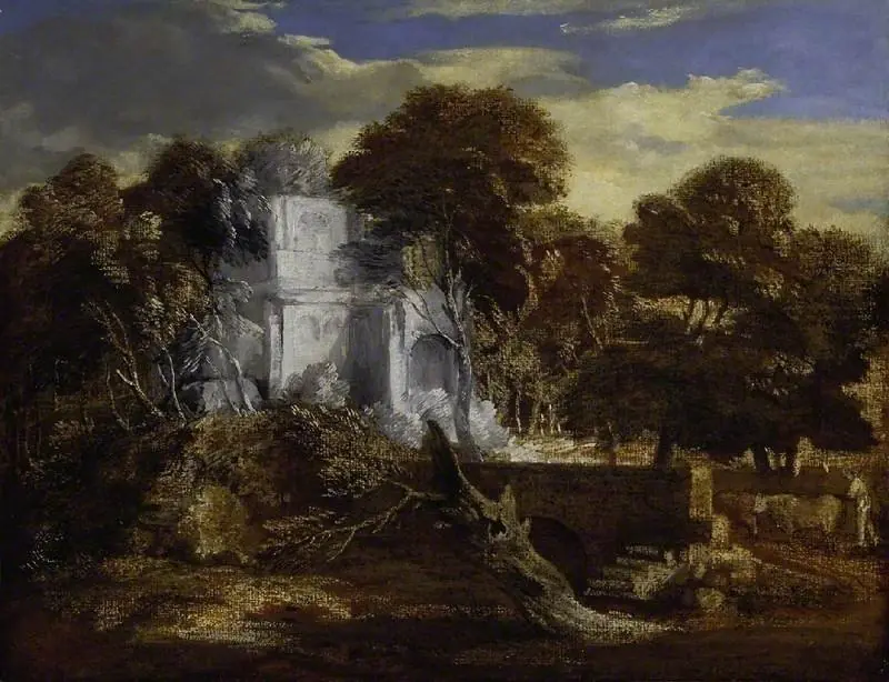Landscape with Herdsman and Cows crossing a bridge