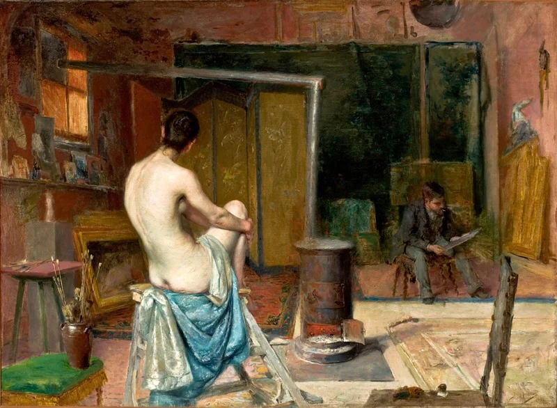 The Artist's Atelier, by José Malhoa, oil, 1898