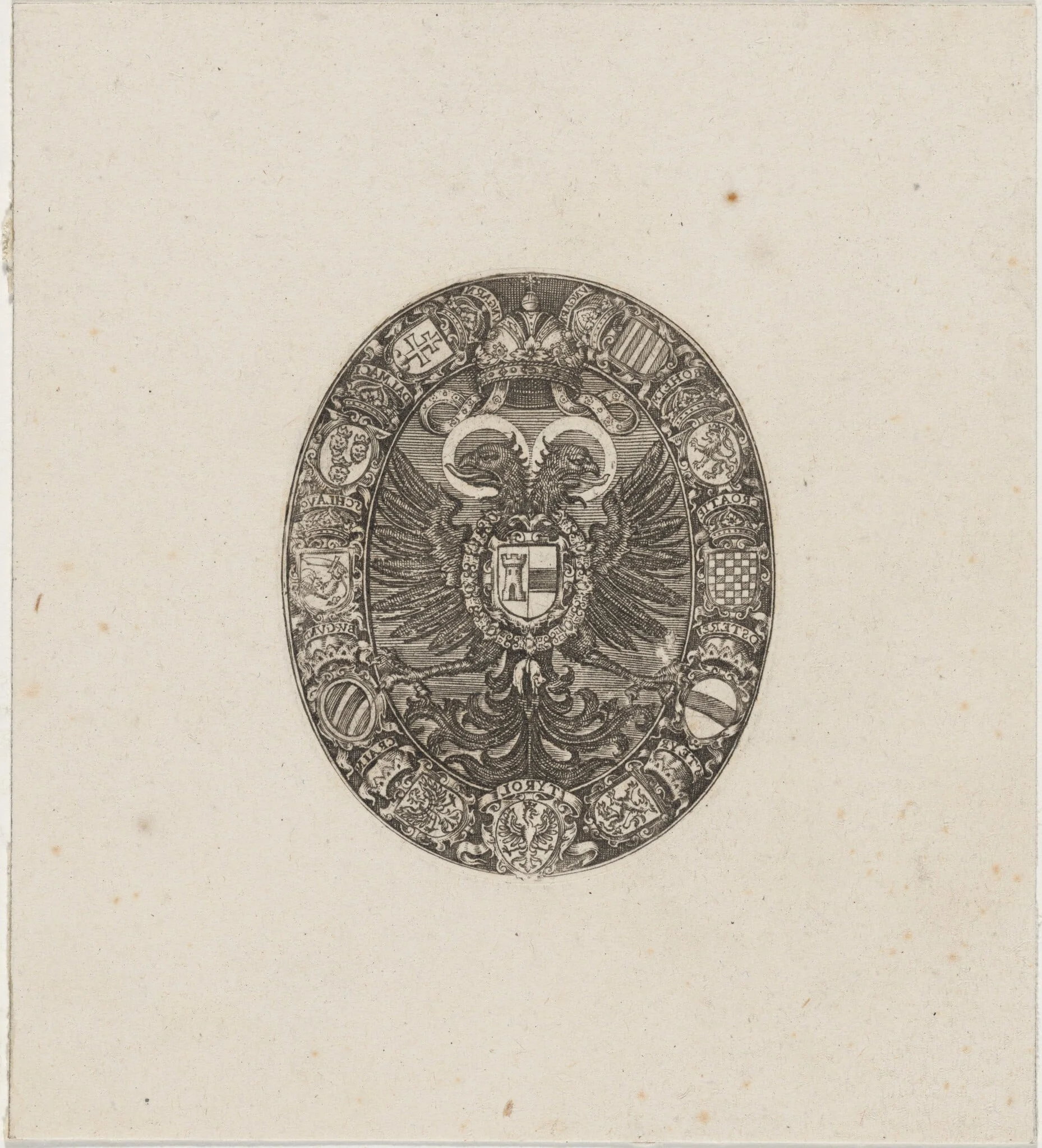 Shields of the Emperor Matthias, by Simon van de Passe, ink, 1621