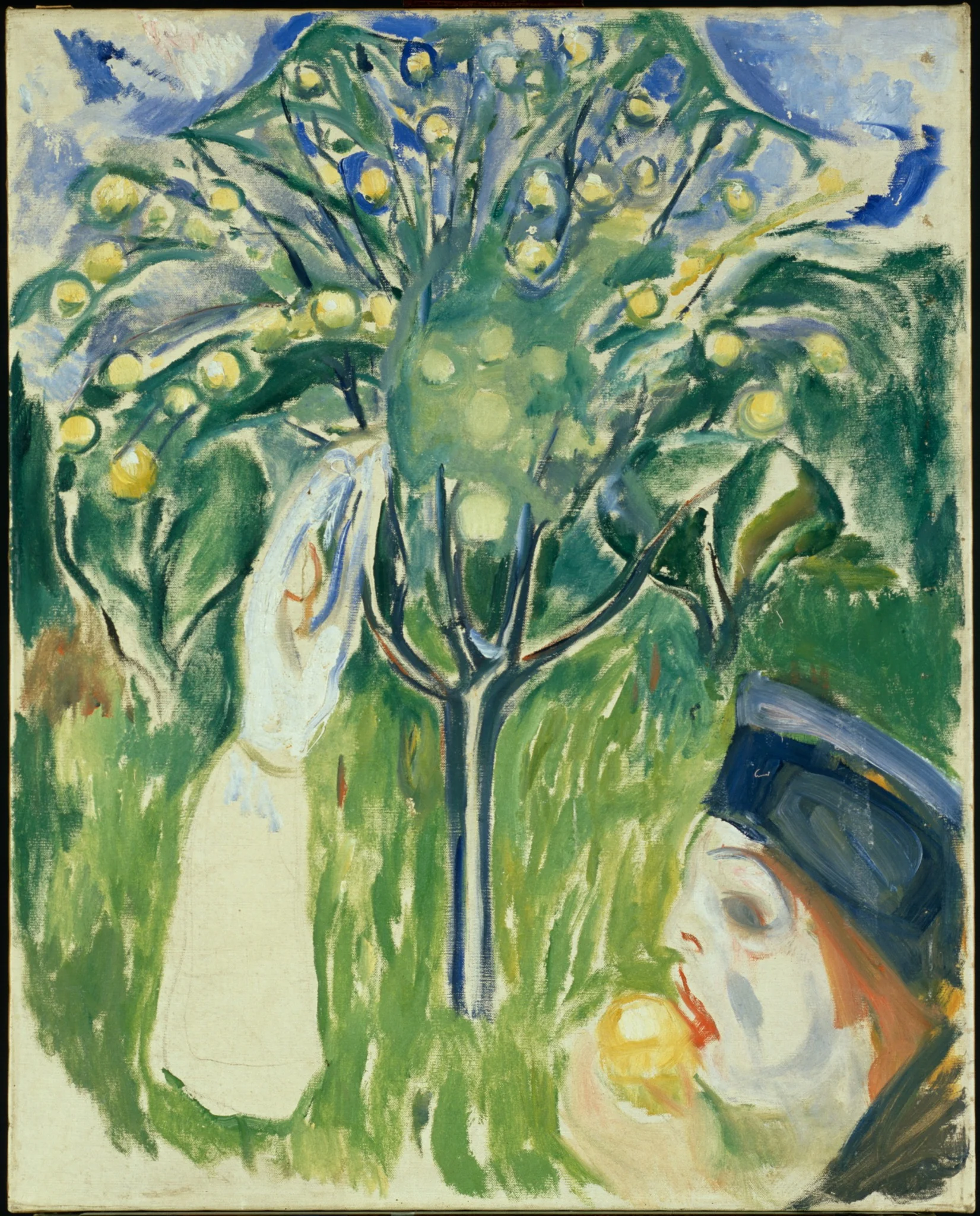 Two Women in the Garden, by Edvard Munch, oil, 1919