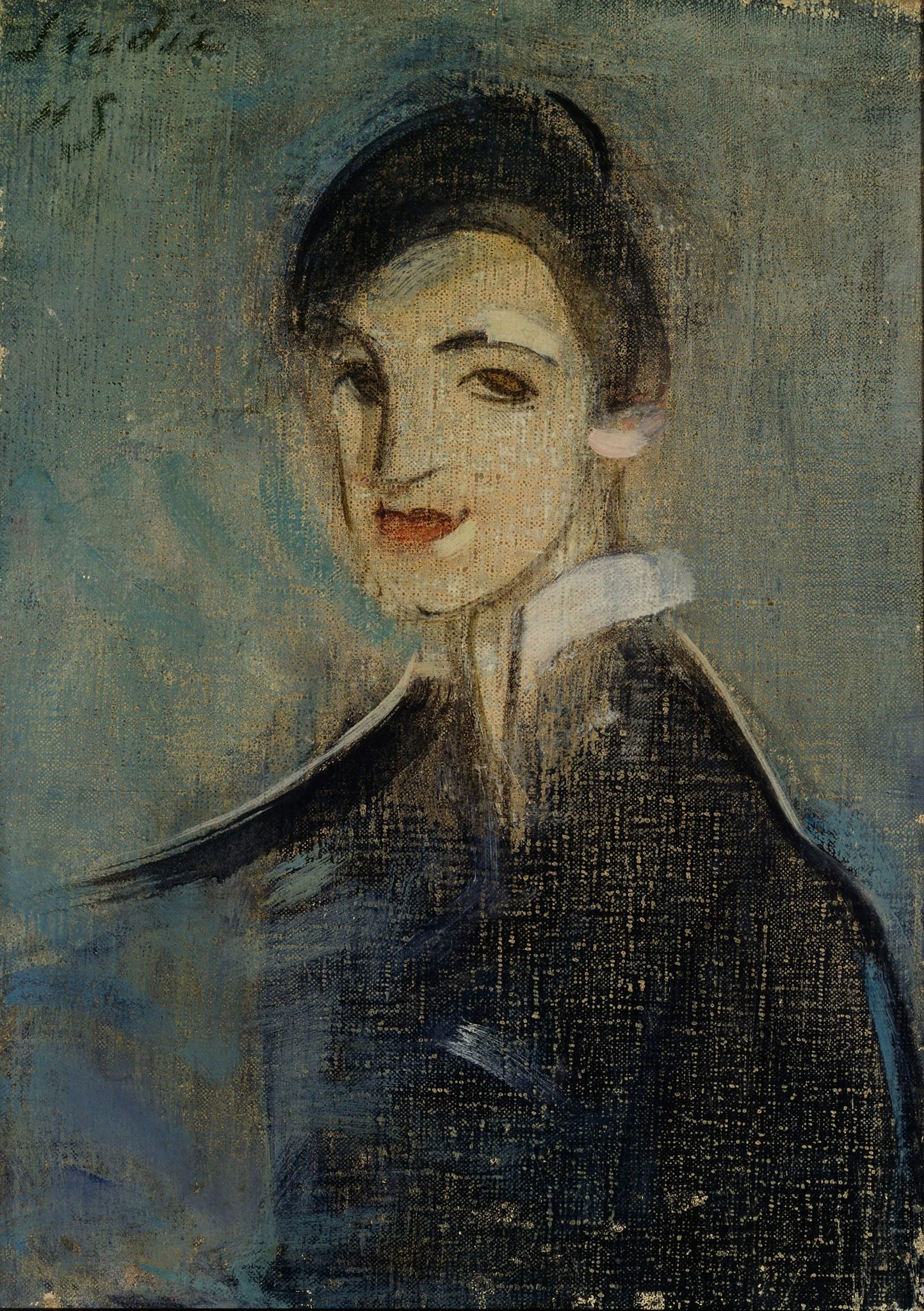Singer in Black, by Helene Schjerfbeck, oil, 1917