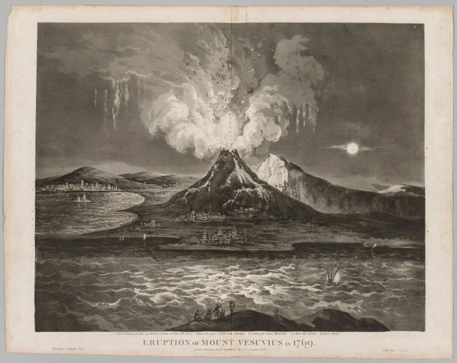 Eruption of Mount Vesuvius in 1769, by Thomas Sutherland, 1808