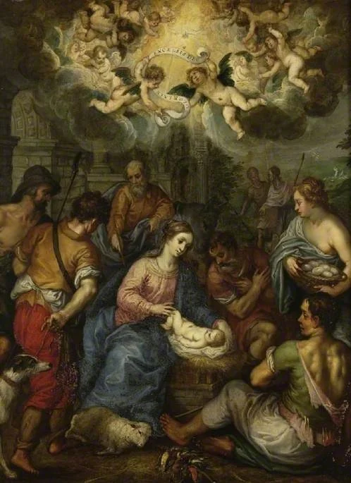 Adoration of the Shepherds, by Hendrick van Balen the Elder, oil, 1598