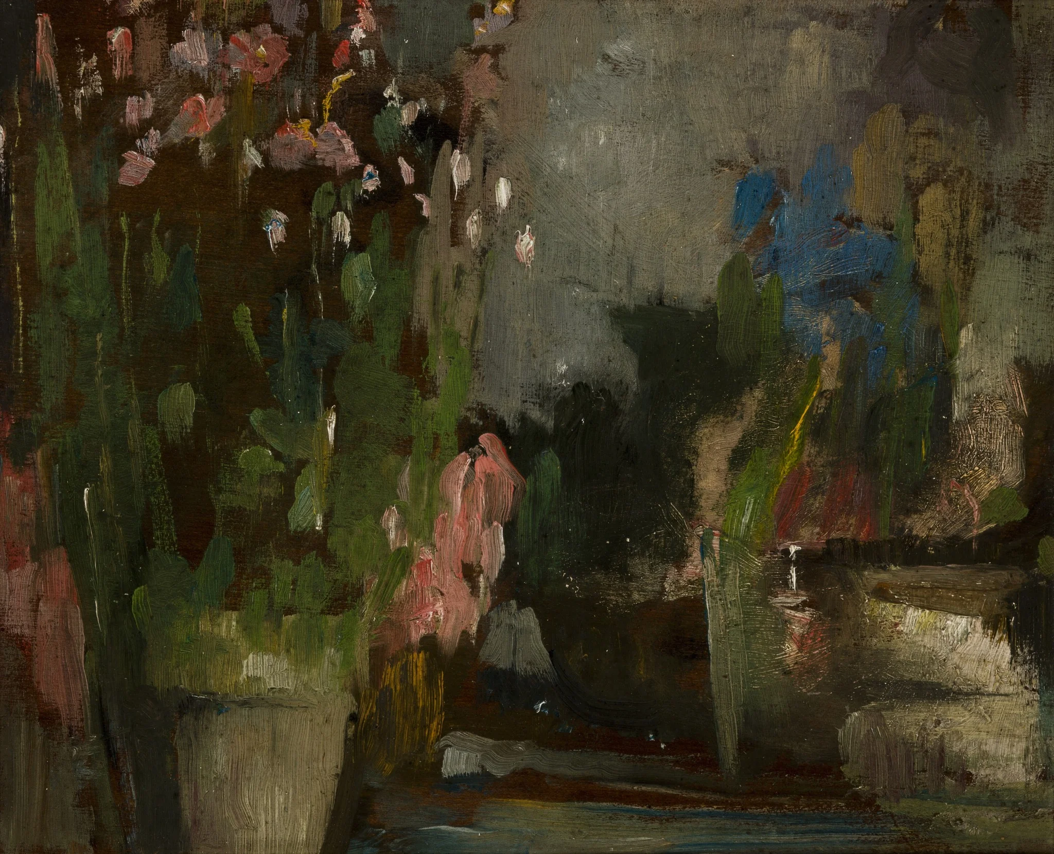 Flowers on a Terrace, by Olga Boznańska, oil, 1903