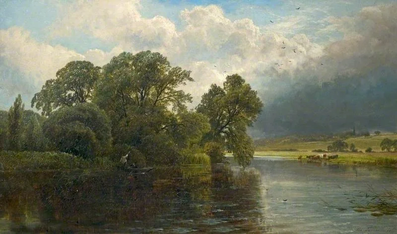 The Trent below Donington, Derbyshire, by George Turner, oil, 1875