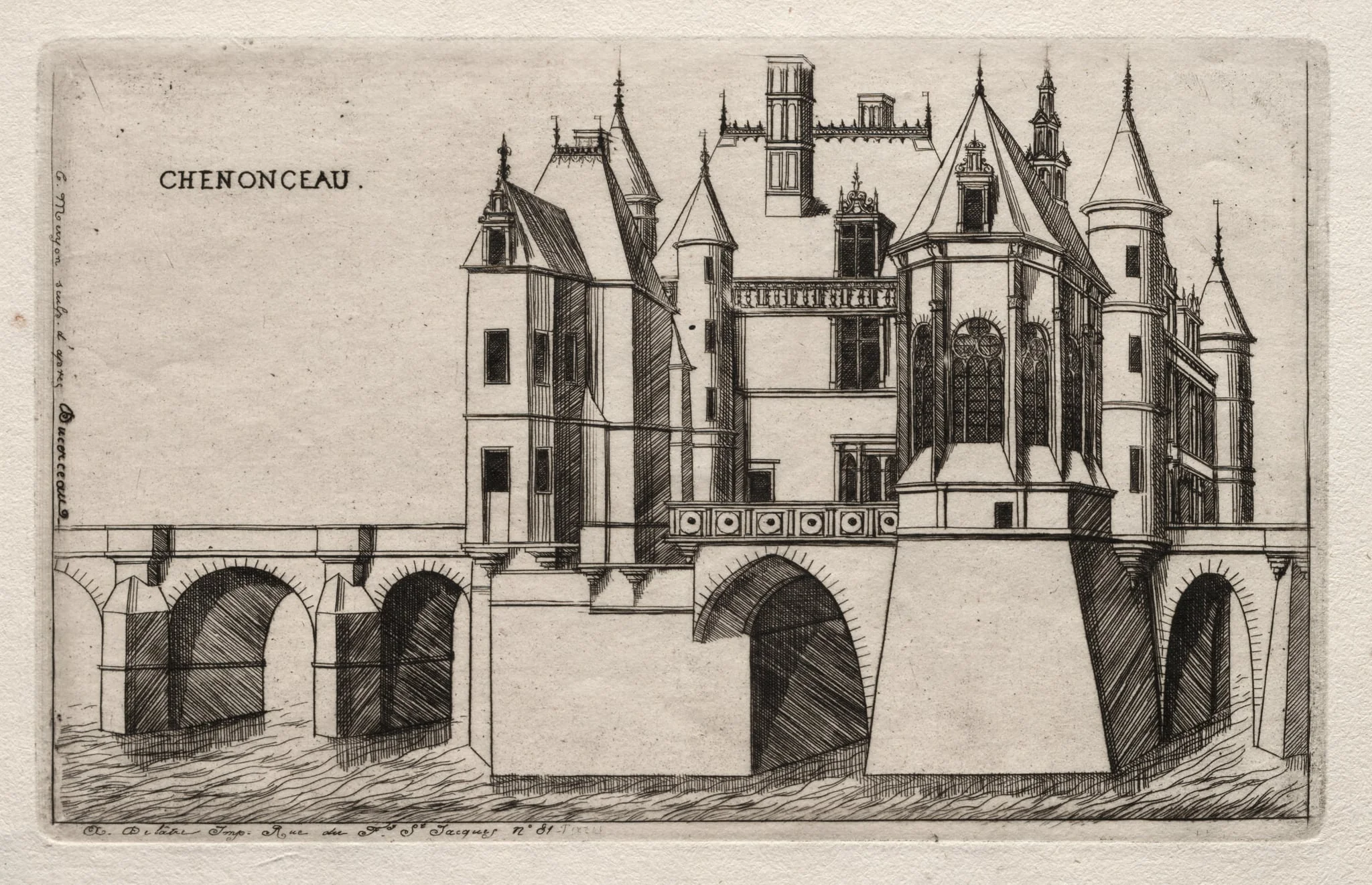 The Chateau of Chenonceau, by Charles Meryon, 1856