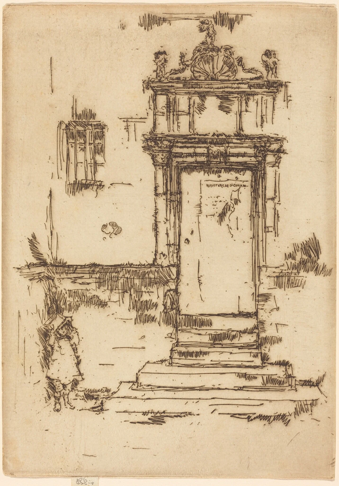 Chapel Doorway, Montresor, by James McNeill Whistler, ink, 1888