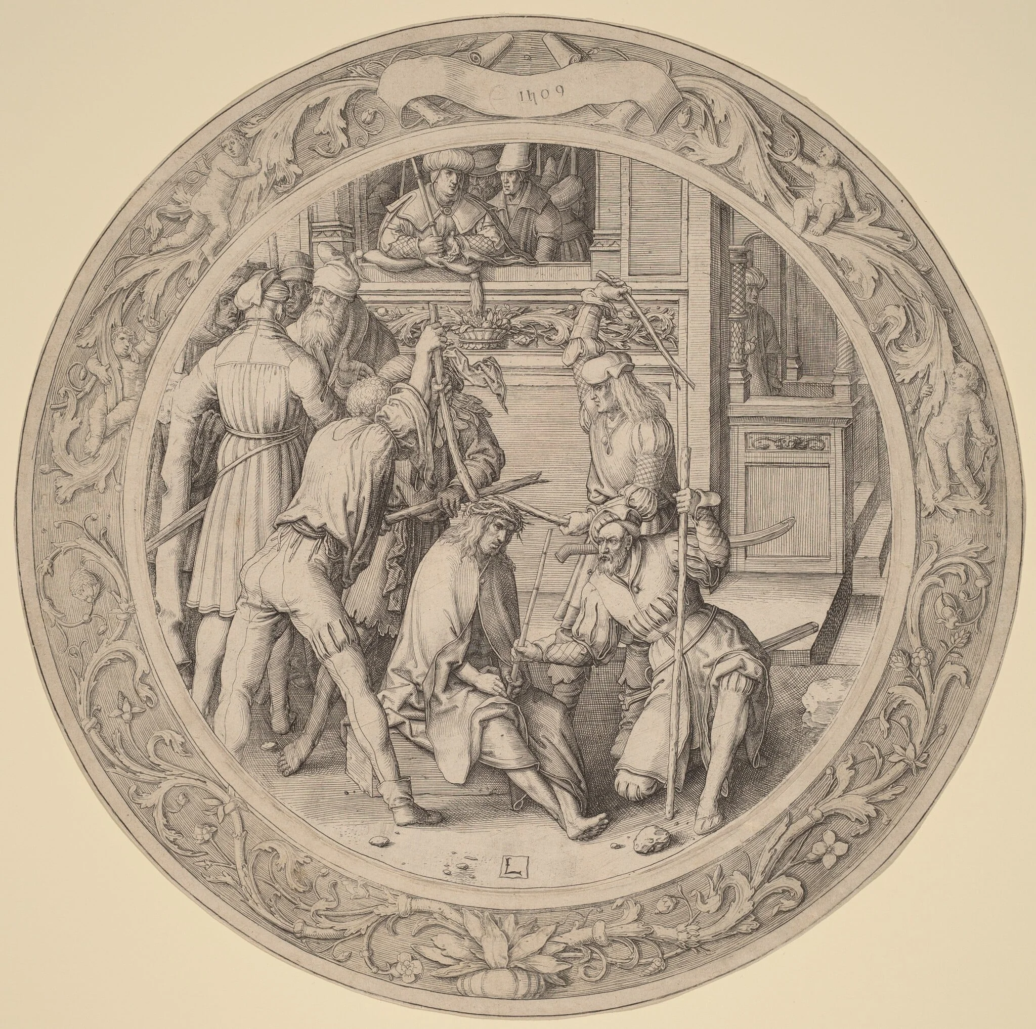 Christ Crowned with Thorns, by Lucas van Leyden, ink, 1509