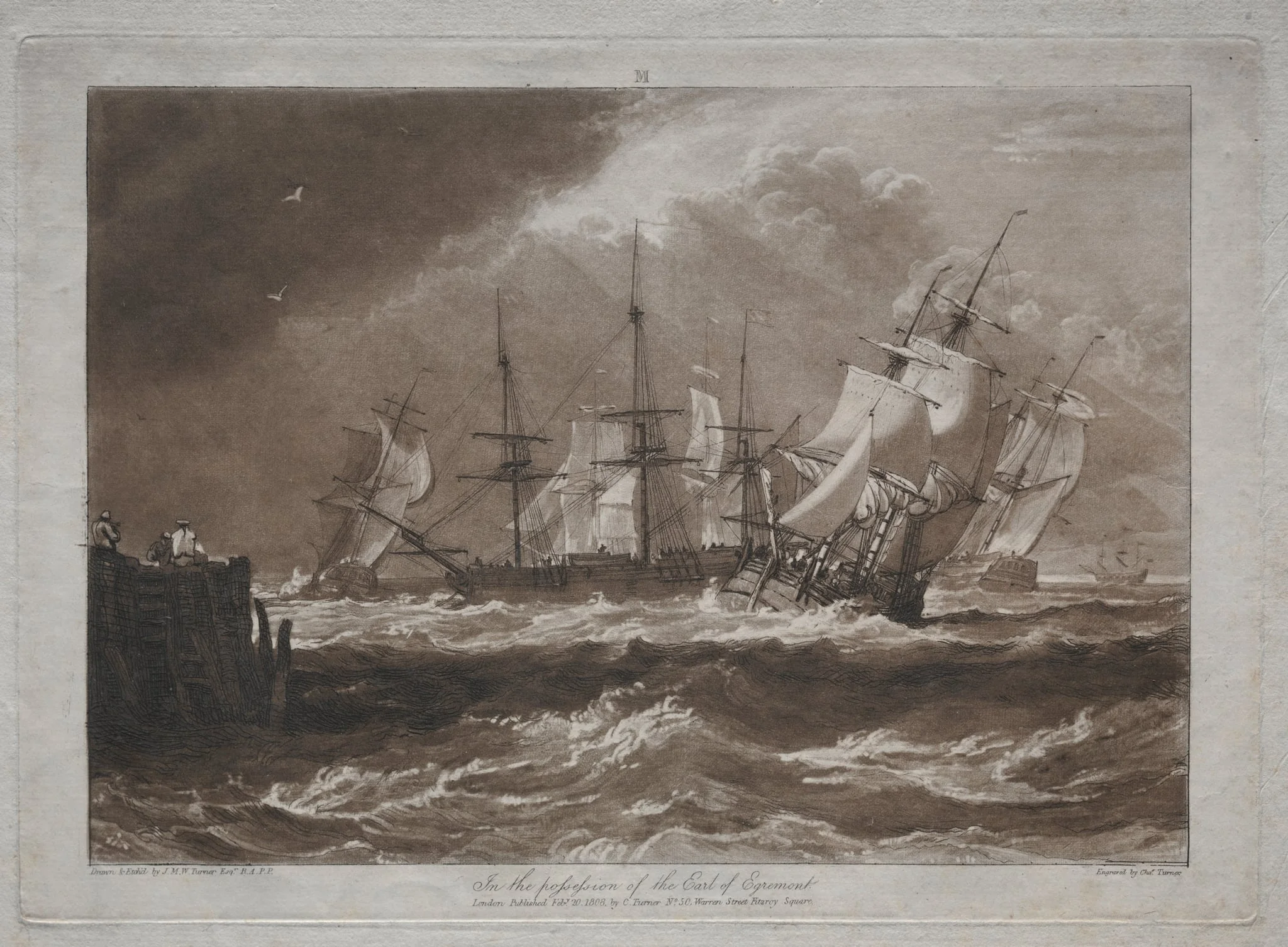 Liber Studiorum:  Ships in a Breeze, by Joseph Mallord William Turner, 1808