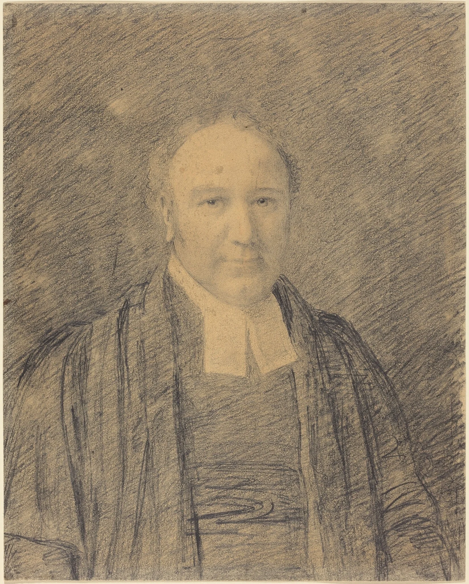 Half-Length Portrait of a Cleric, by John Constable, graphite, 1806