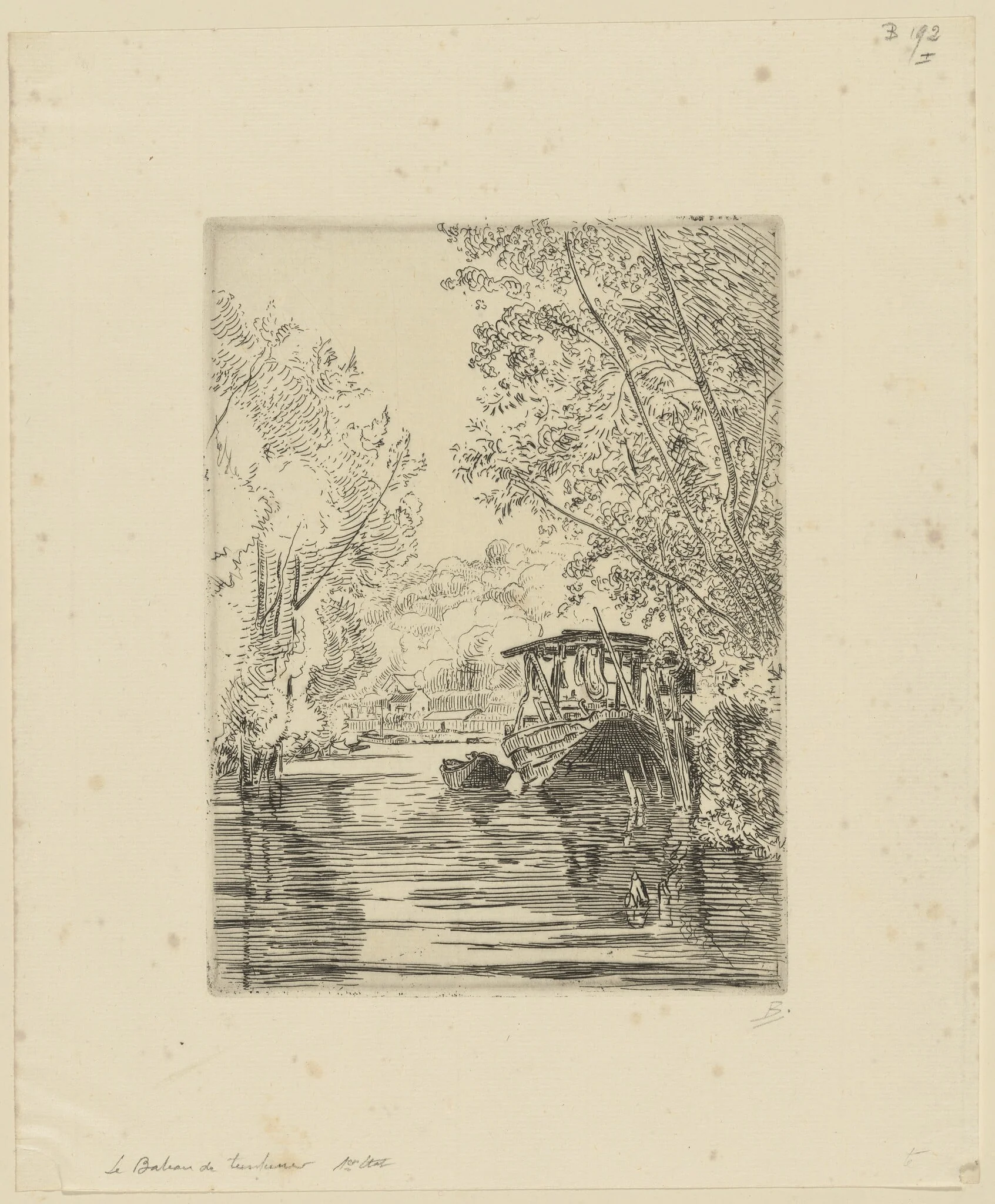 The Dyer's Boat, by Félix Bracquemond, ink, 1868