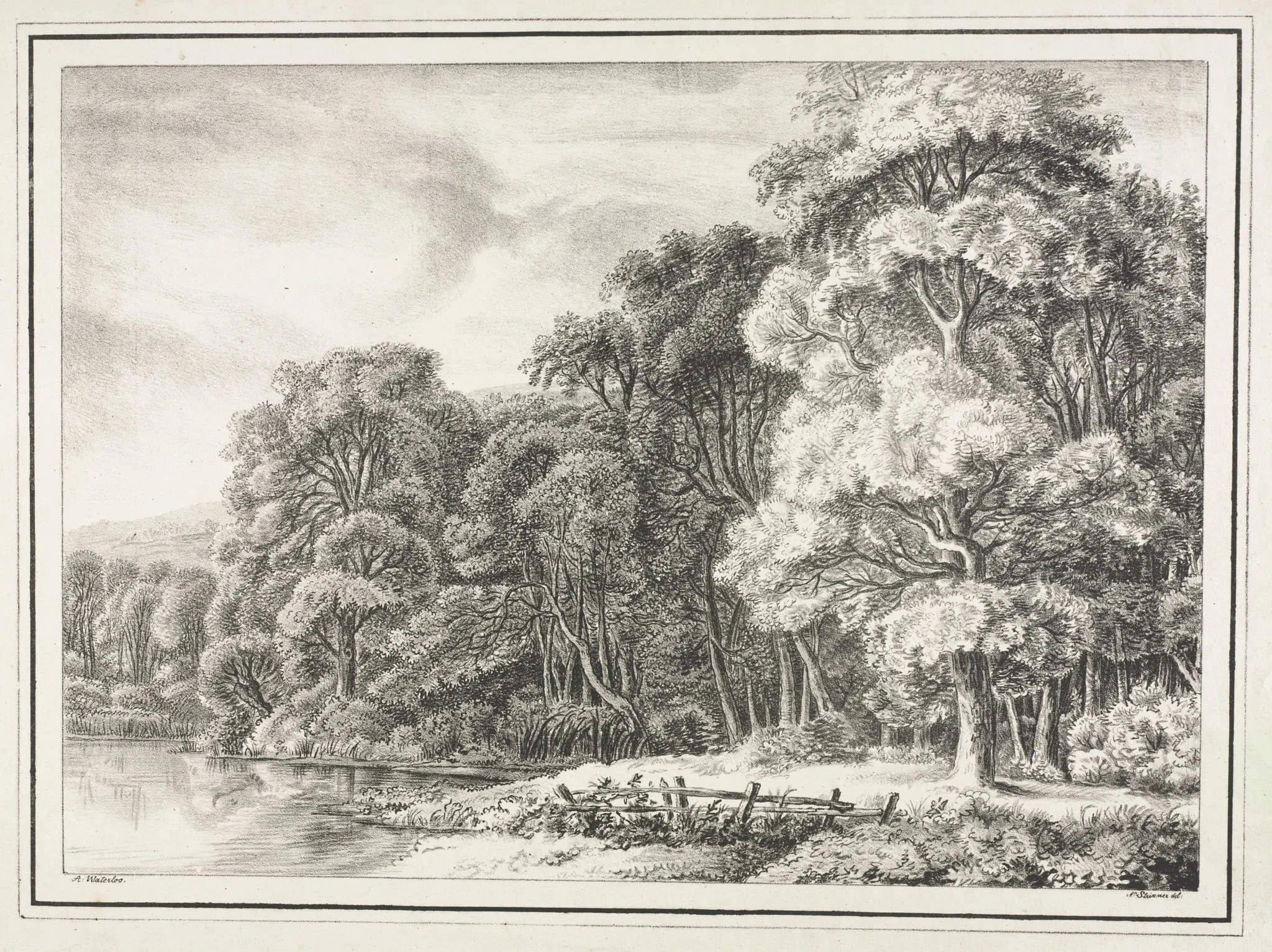 Woodland Scenery with Lake, by Johann Nepomuk Strixner, 1814