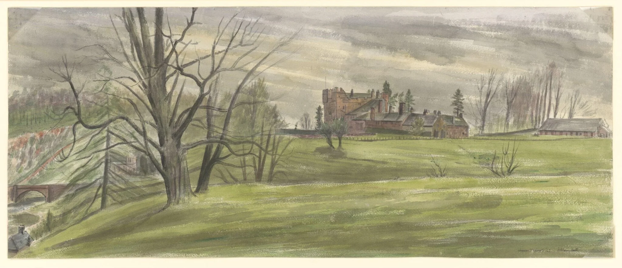 Askham Hall, Westmorland, by Frances Macdonald, watercolor, 1943