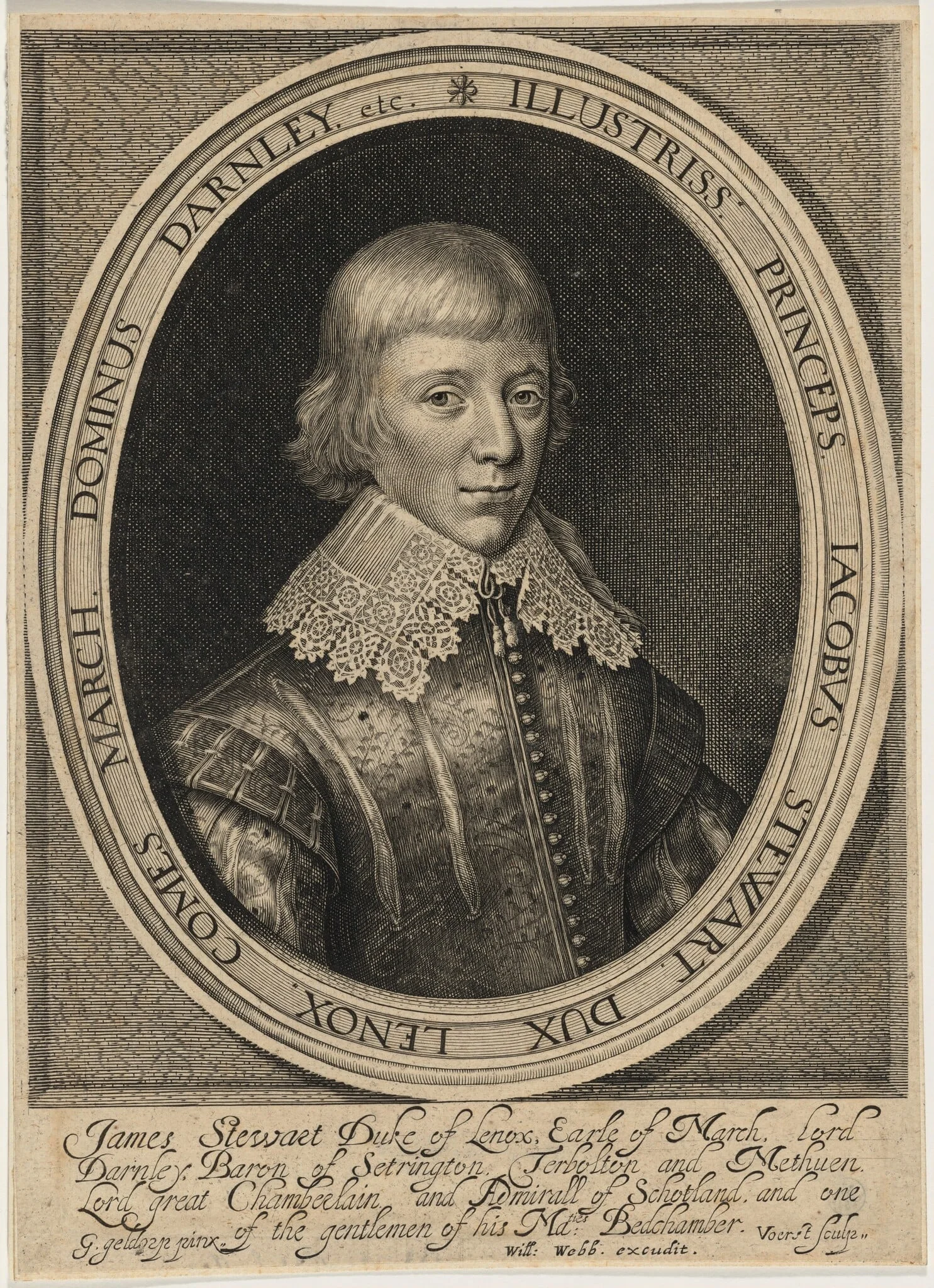 James Stuart, Duke of Richmond and Lennox, by Robert van Voerst, ink, 1616