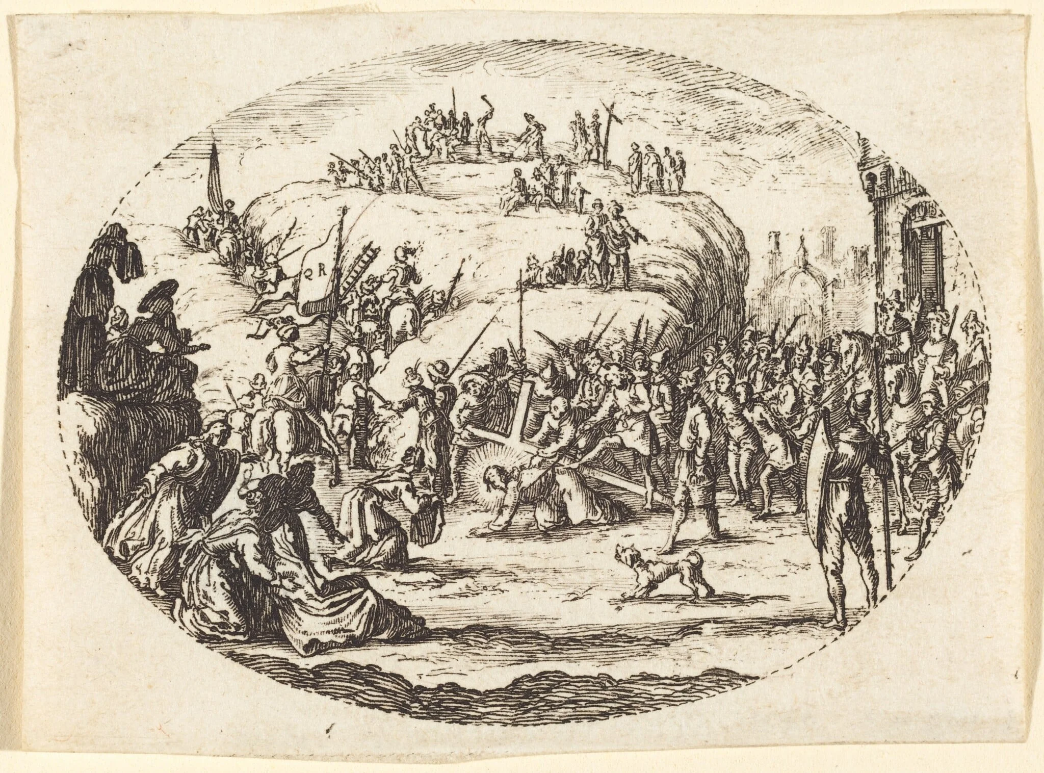 The Small Carrying of the Cross, by Charles-Nicolas Cochin I, ink, 1721